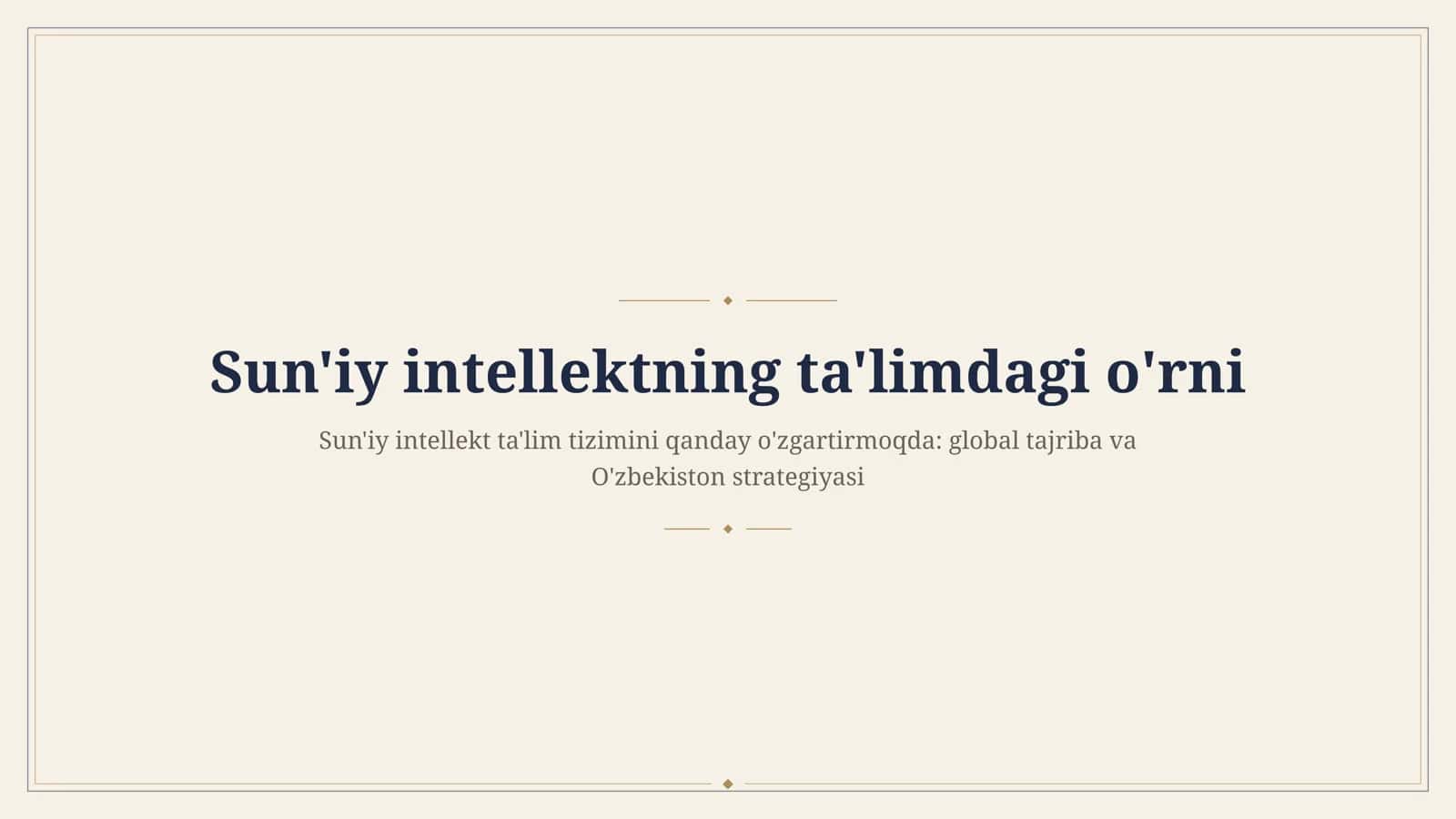 Sun'iy intellektning ta'limdagi o'rni 1