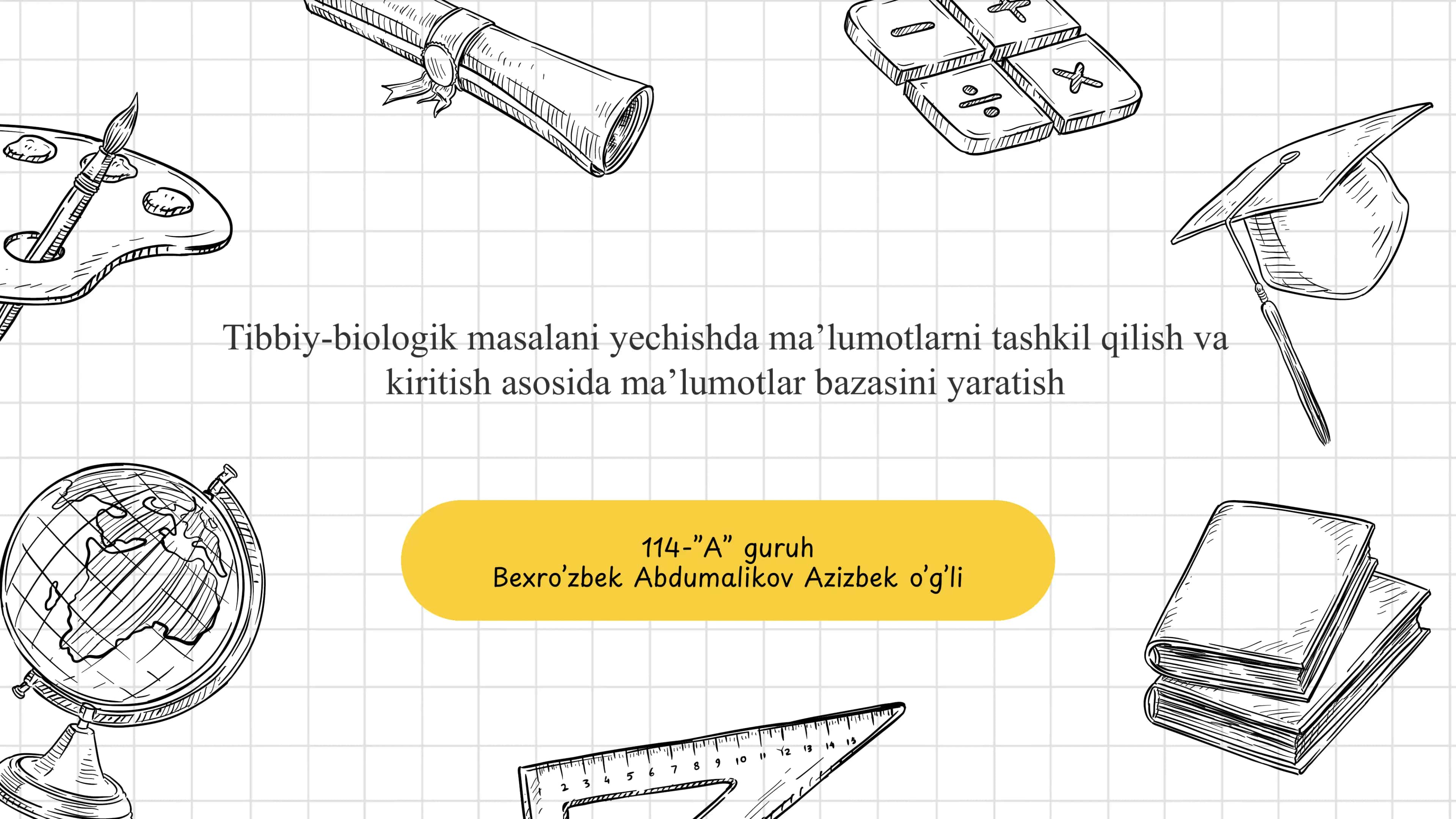 Tibbiy-biologik masala va undagi ma'lumotlarni aniqlash 1