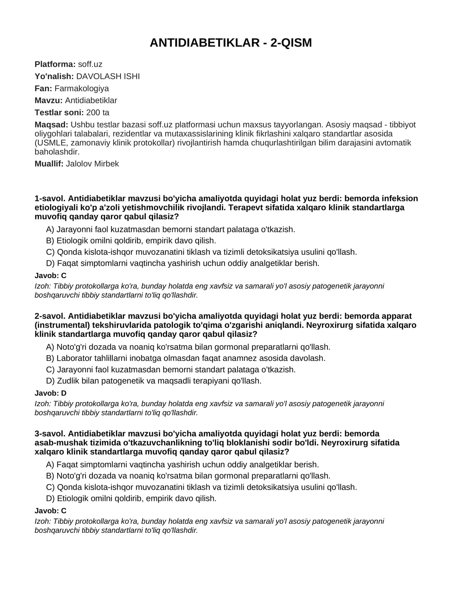 ANTIDIABETIKLAR - 2-QISM 1