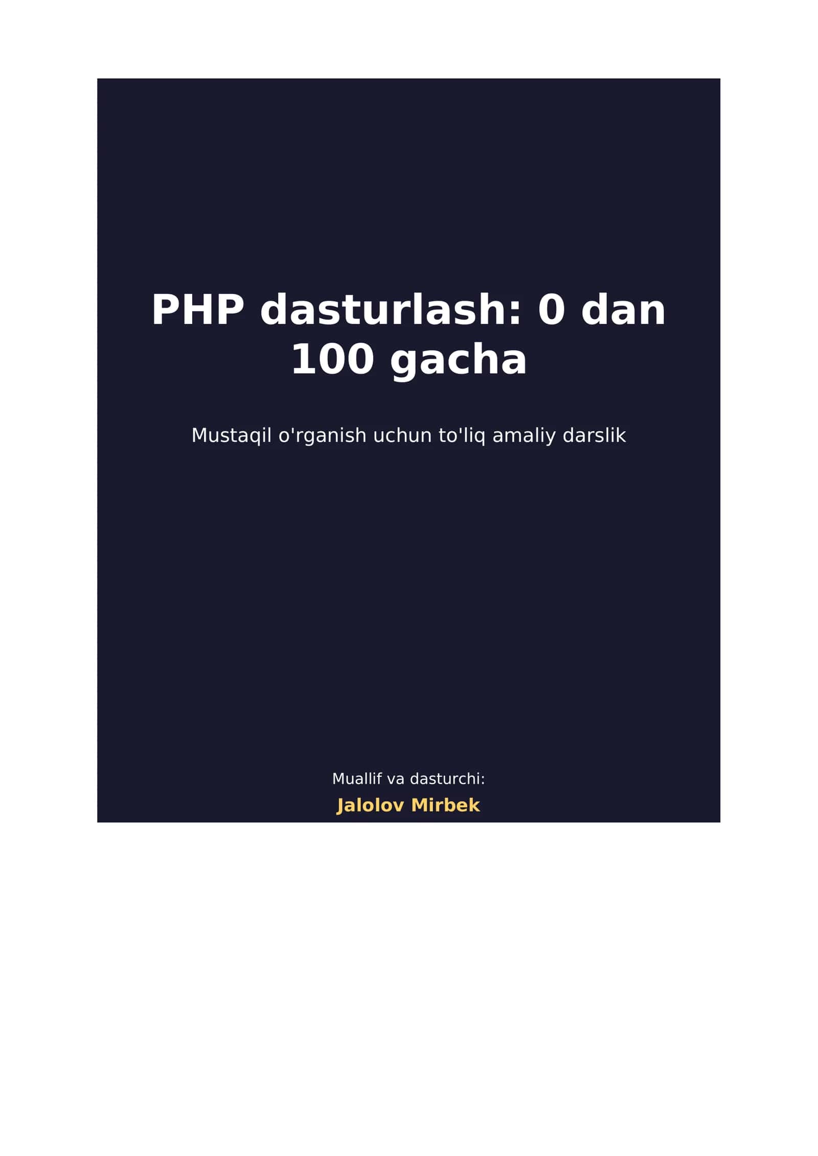 PHP dasturlash 1
