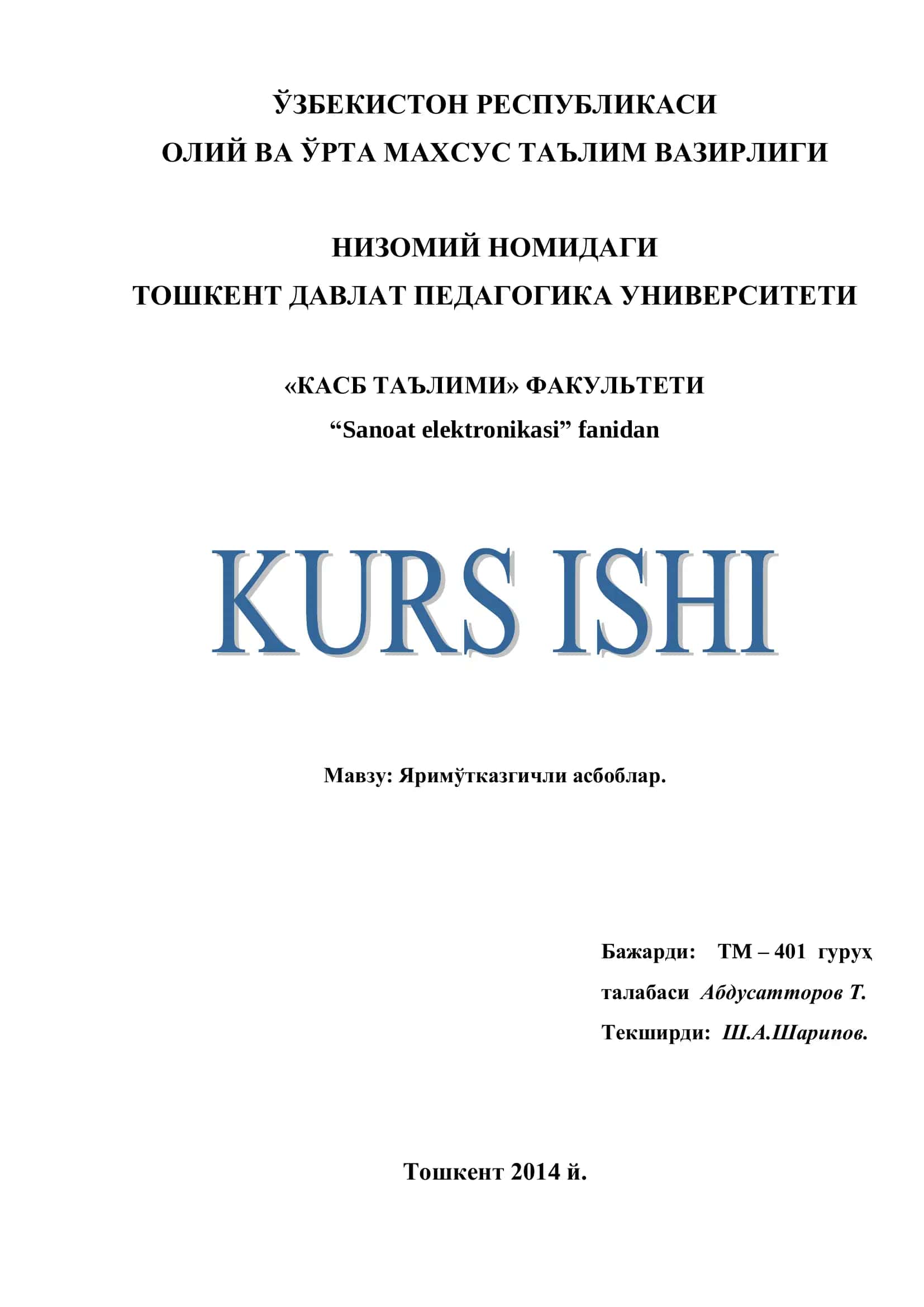 Яримўтказгичли асбоблар 1