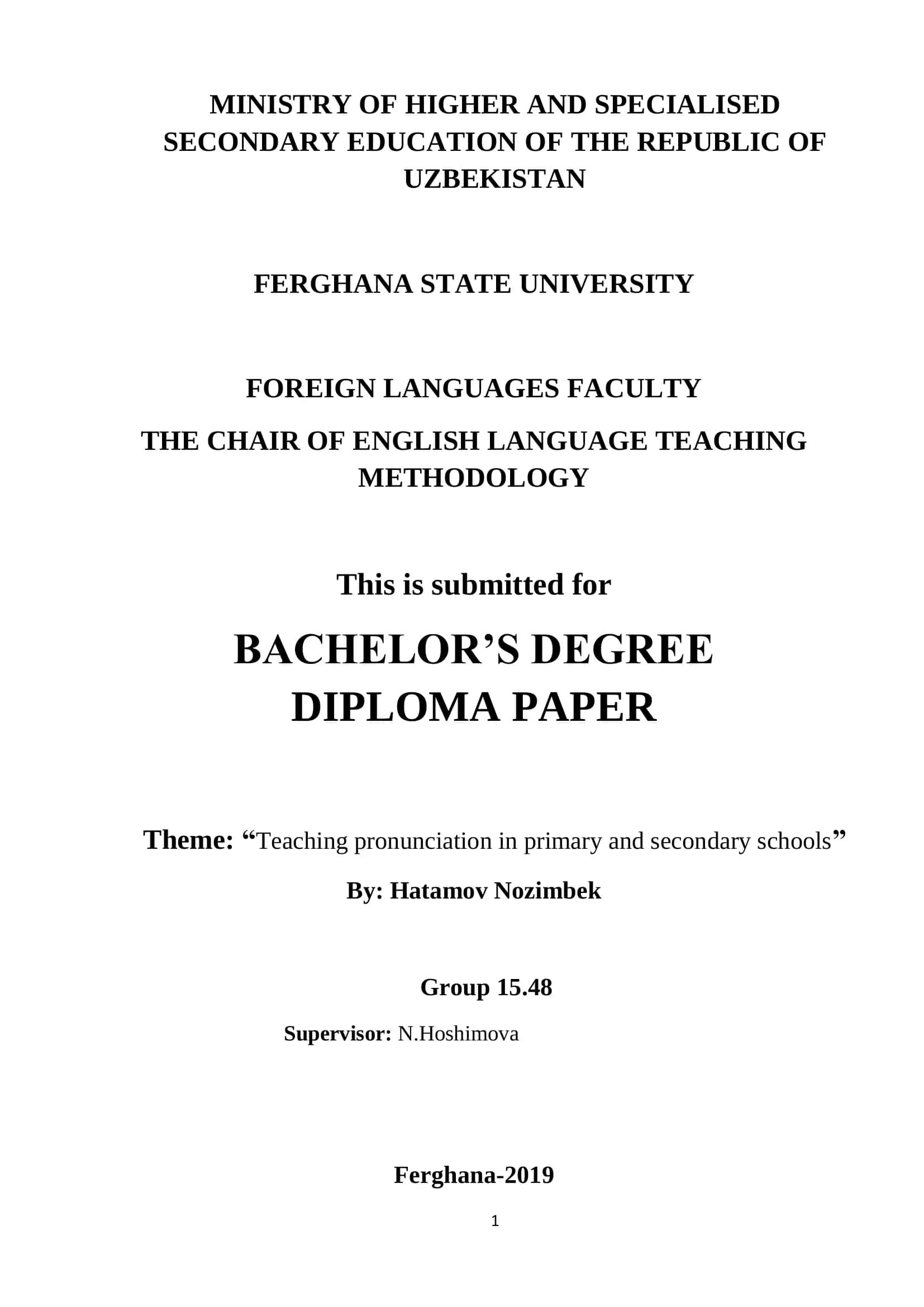 Teaching pronunciation in primary and secondary schools 1