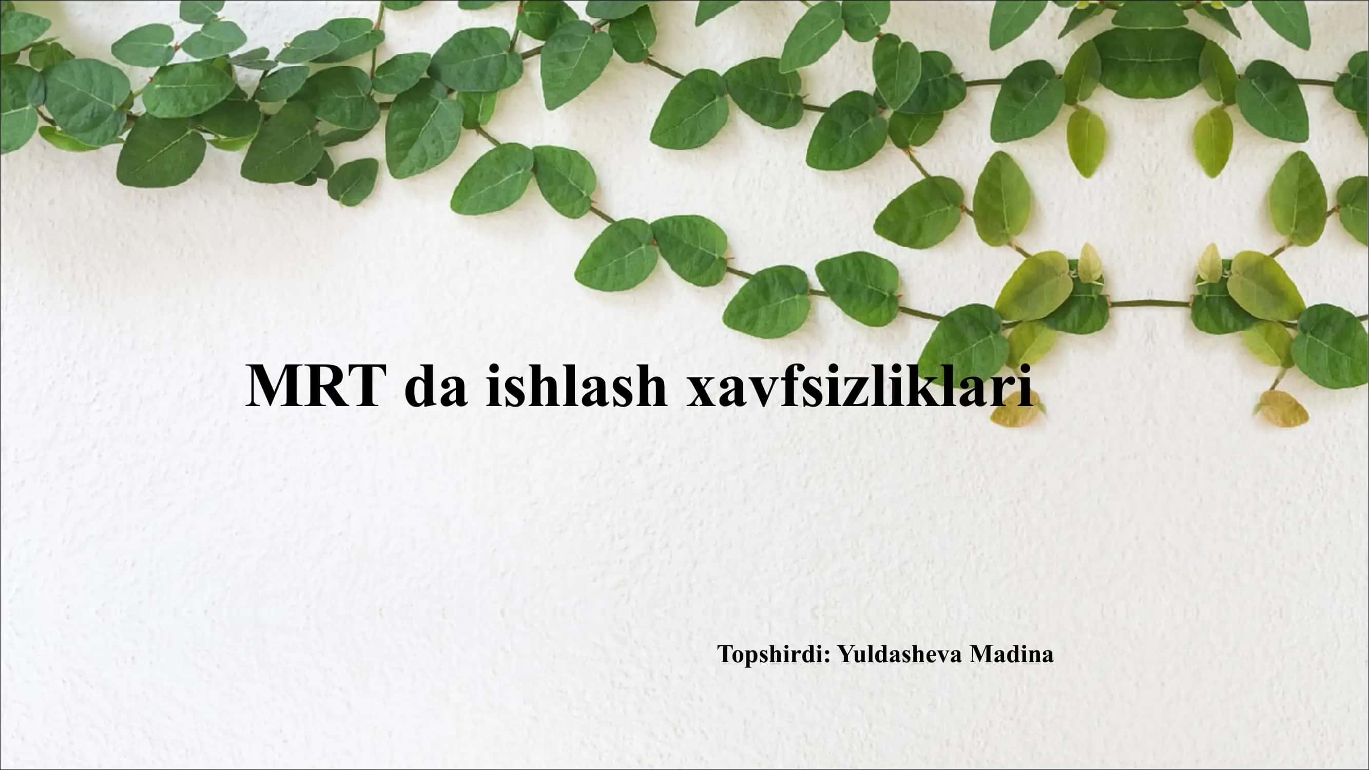 Magnit-rezonans tomografiya (MRT) 1