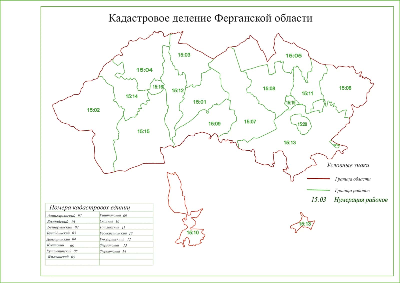 Кадастровое деление Ферганской области 1