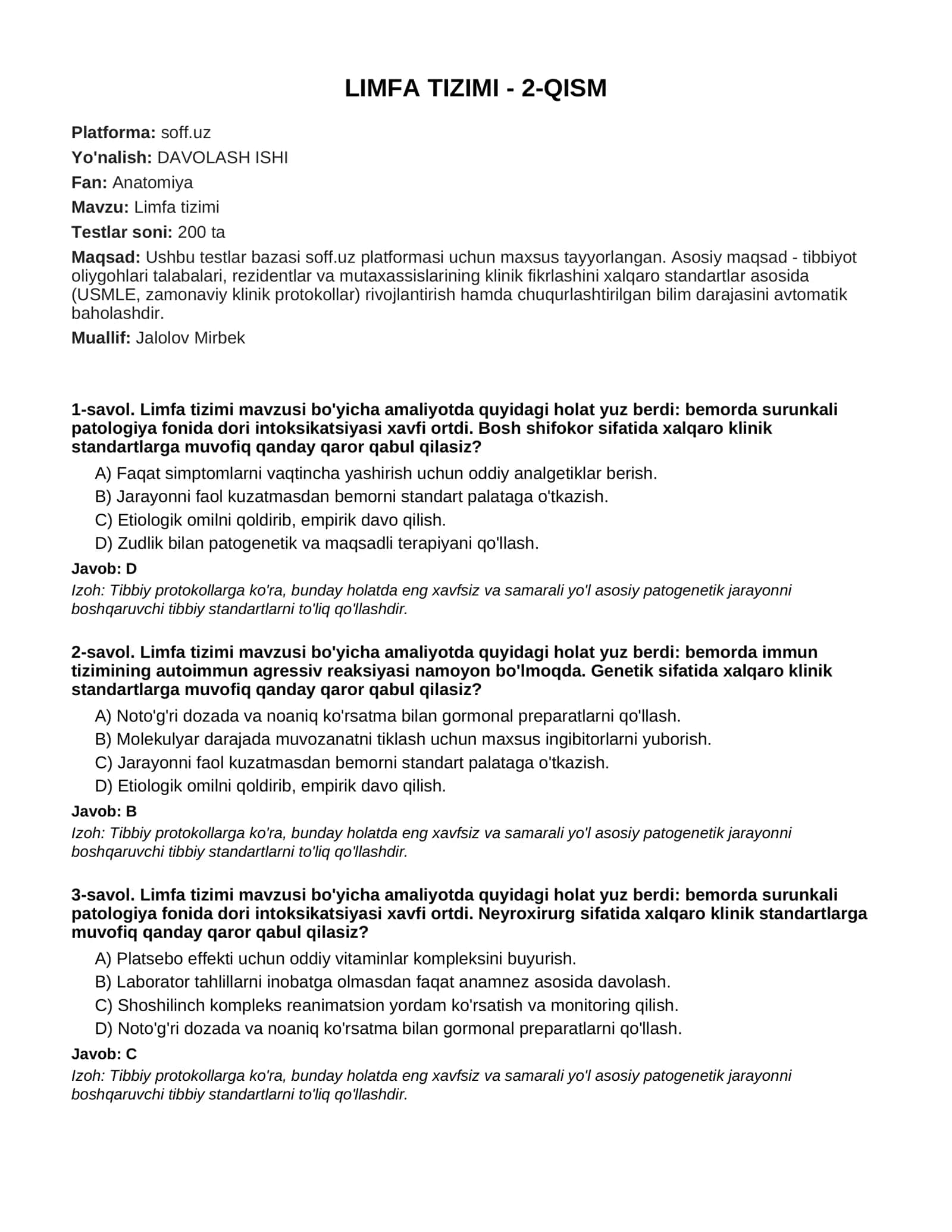 LIMFA TIZIMI - 2-QISM 1