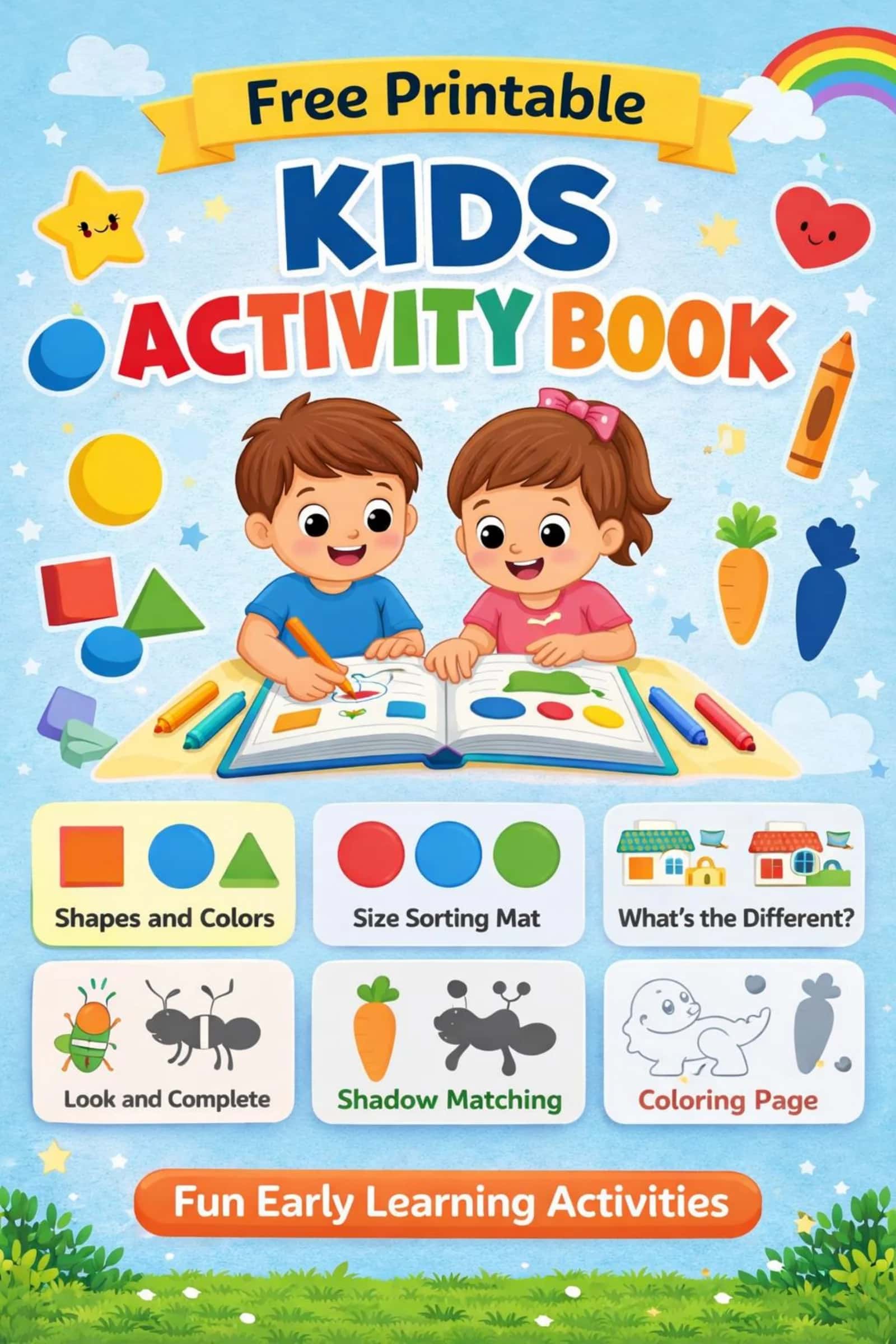 Preschool Shapes and Colors Activity Book 1