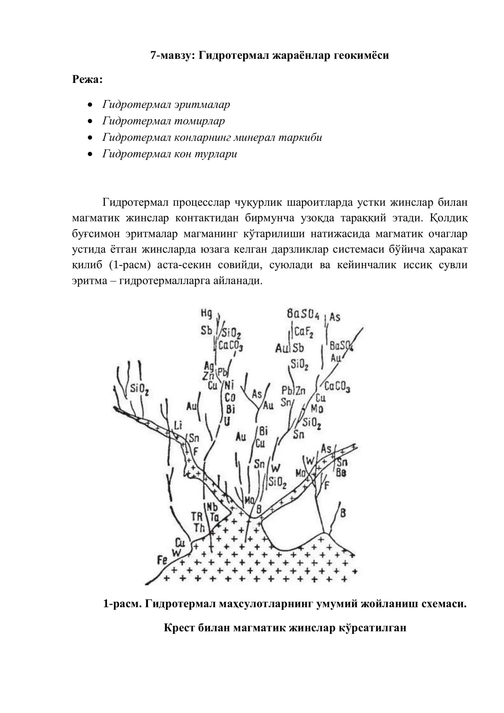 Гидротермал жараёнлар геокимёси 1