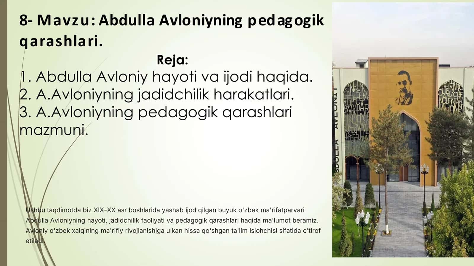 Abdulla Avloniyning pedagogik qarashlari 1