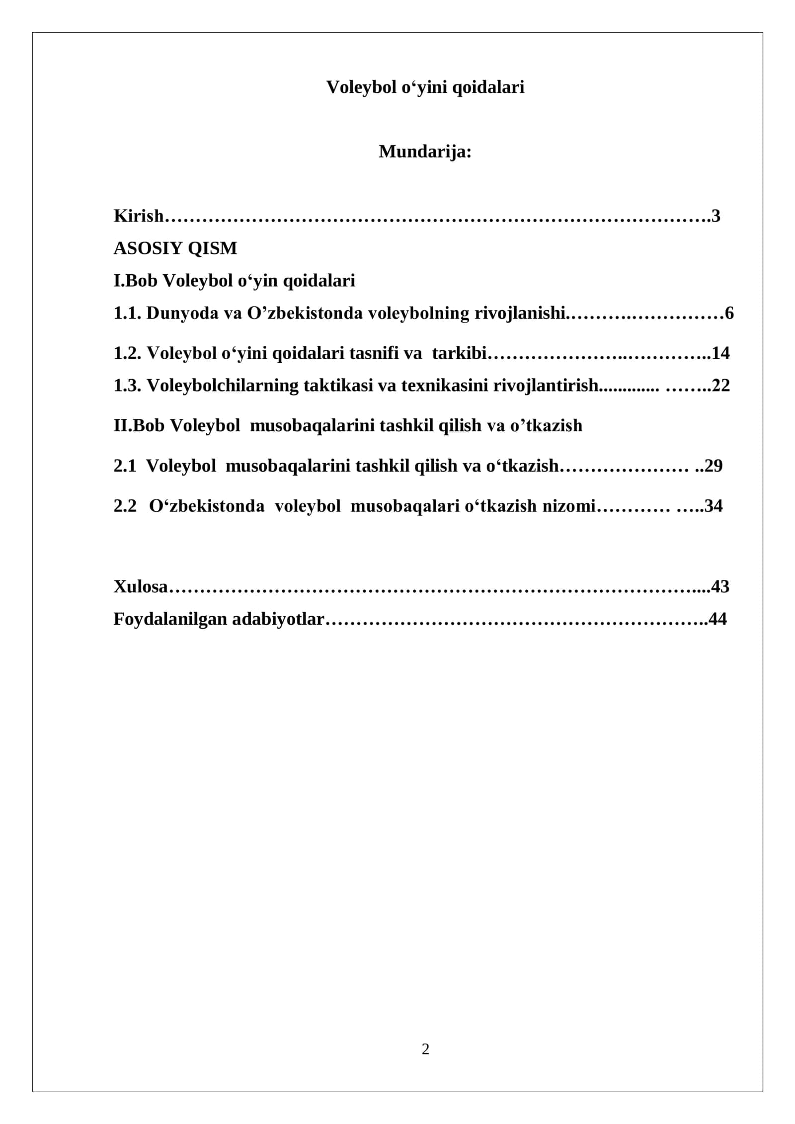 Voleybol o‘yini qoidalari 1