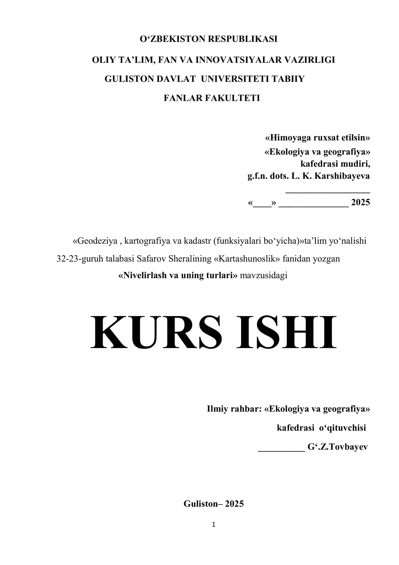 Nivelirlash va uning turlari 1