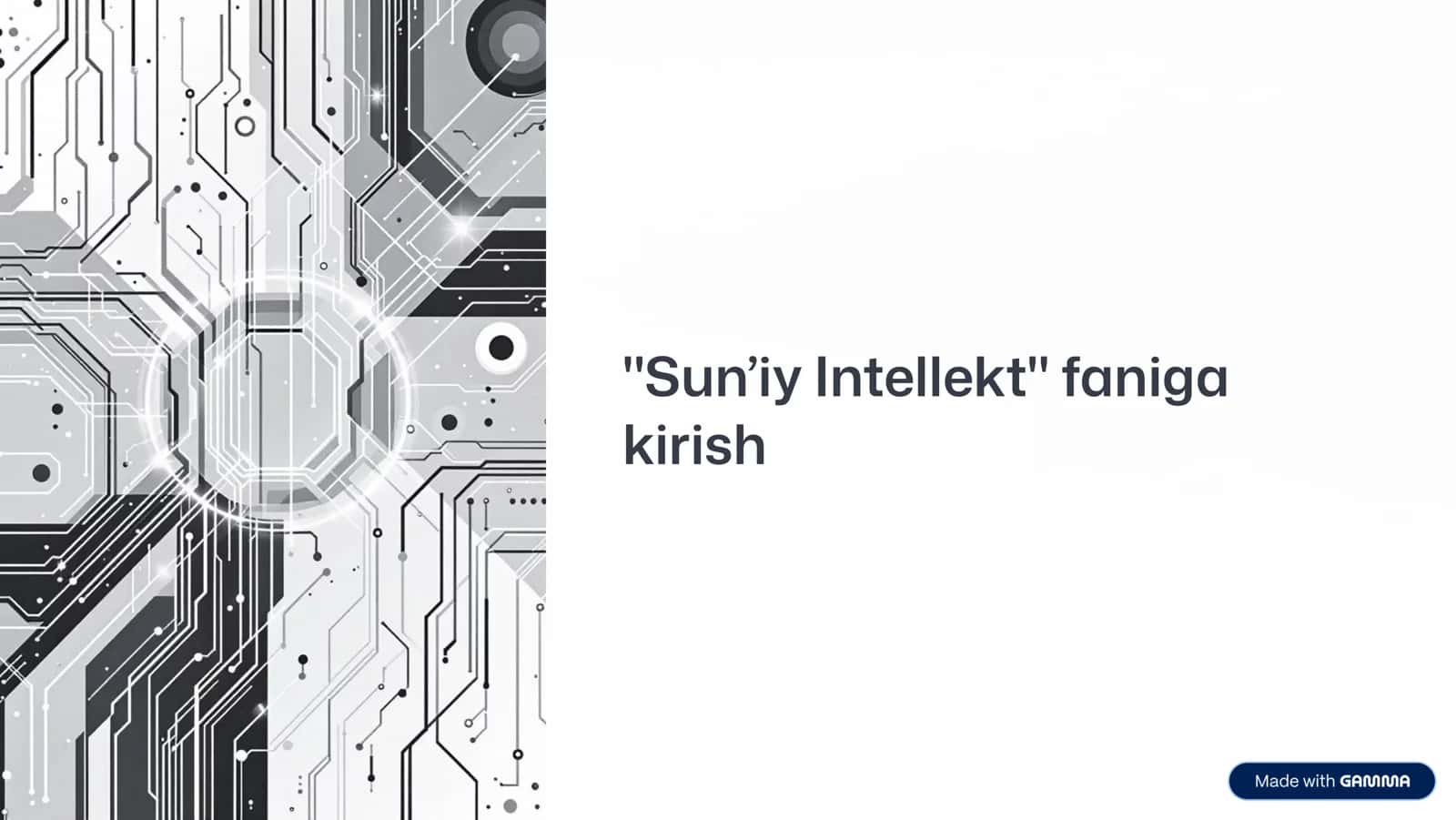 "Sun9iy Intellekt" faniga kirish 1