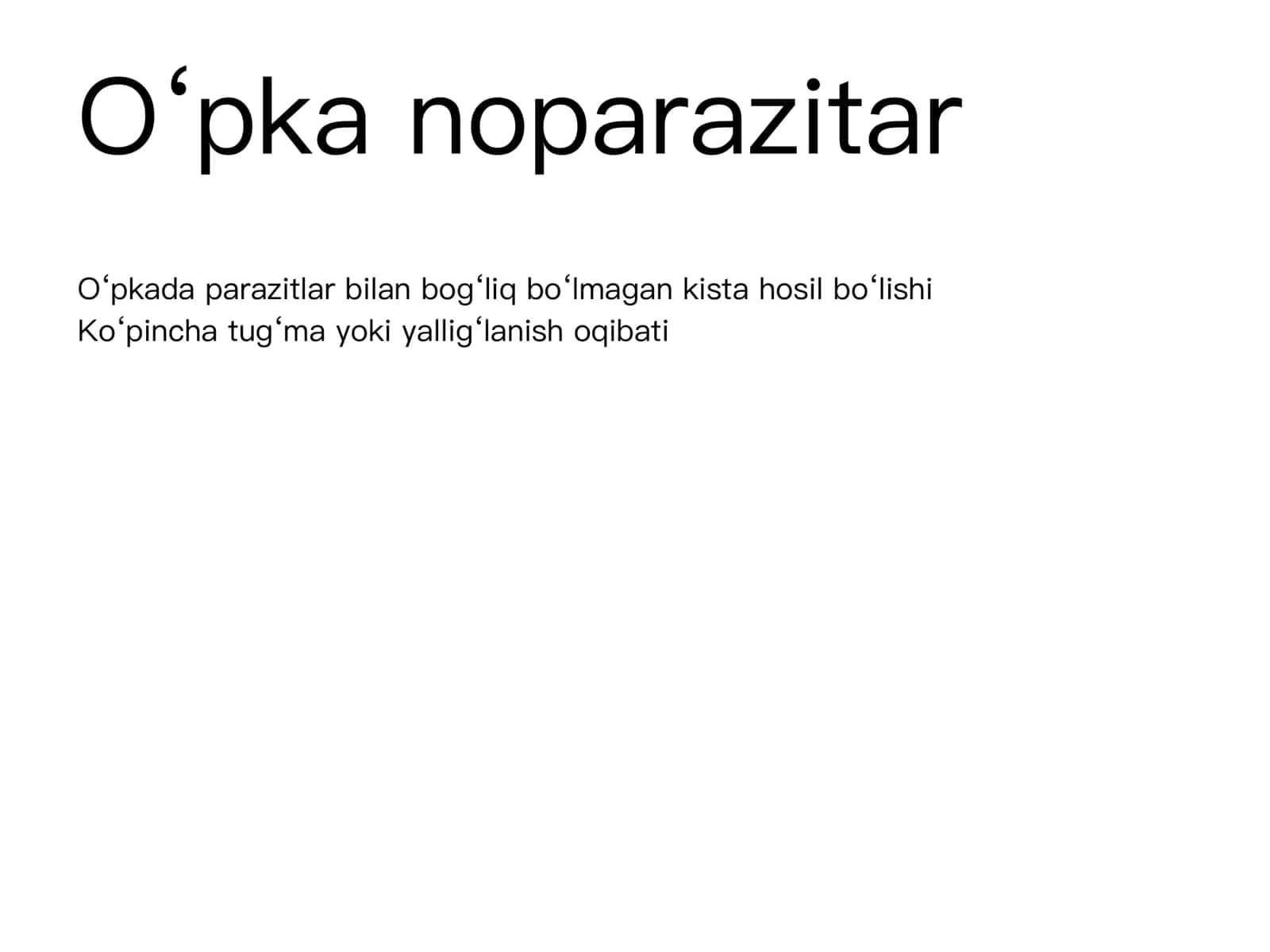 O‘pka noparazitar 1
