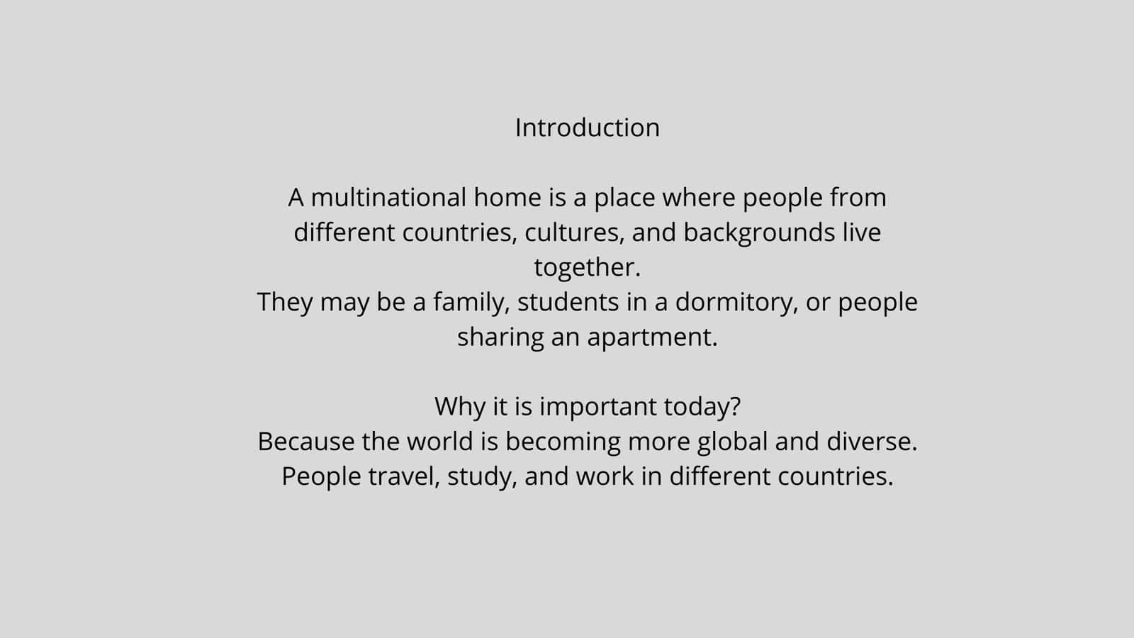 Types of Multinational Homes 1