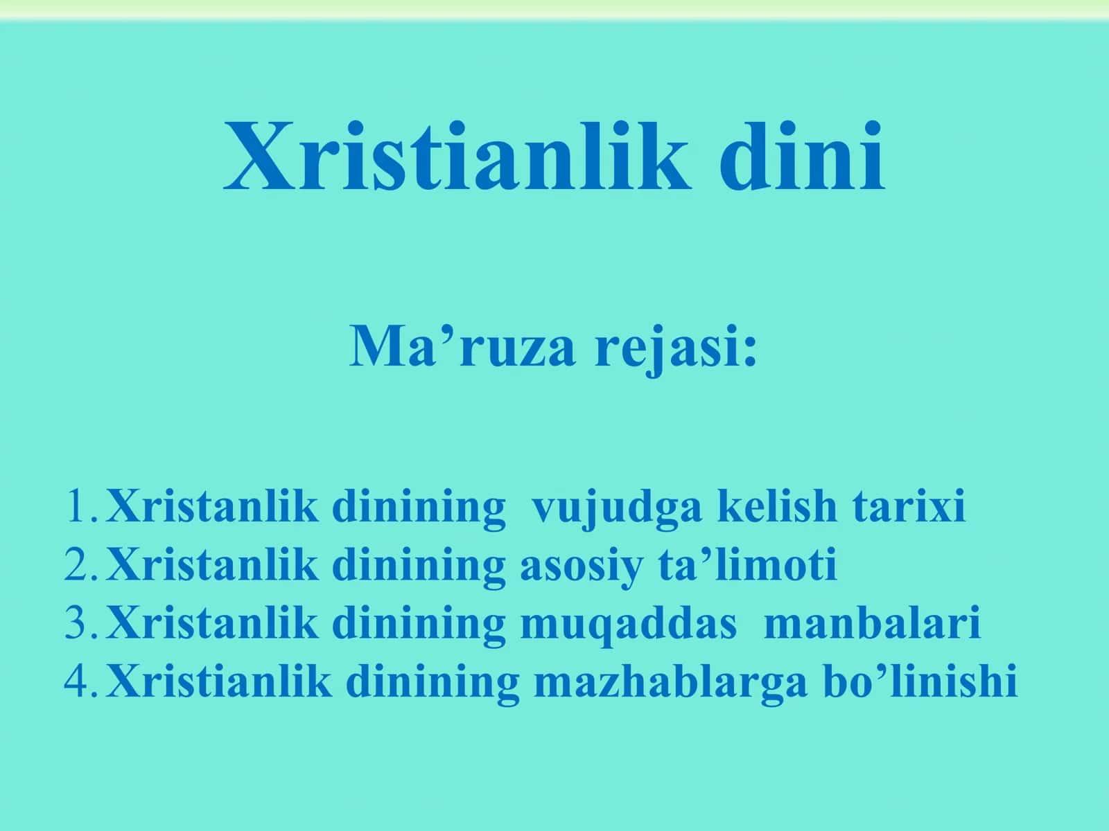 Xristianlik dini 1