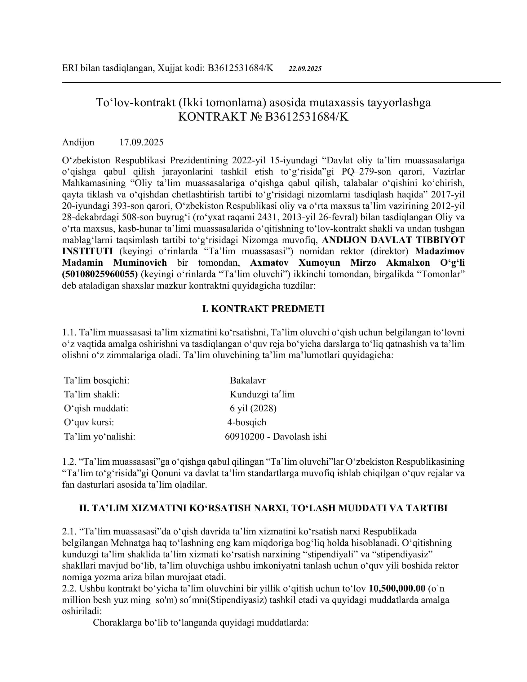 Oliy va o‘rta maxsus ta’lim 1