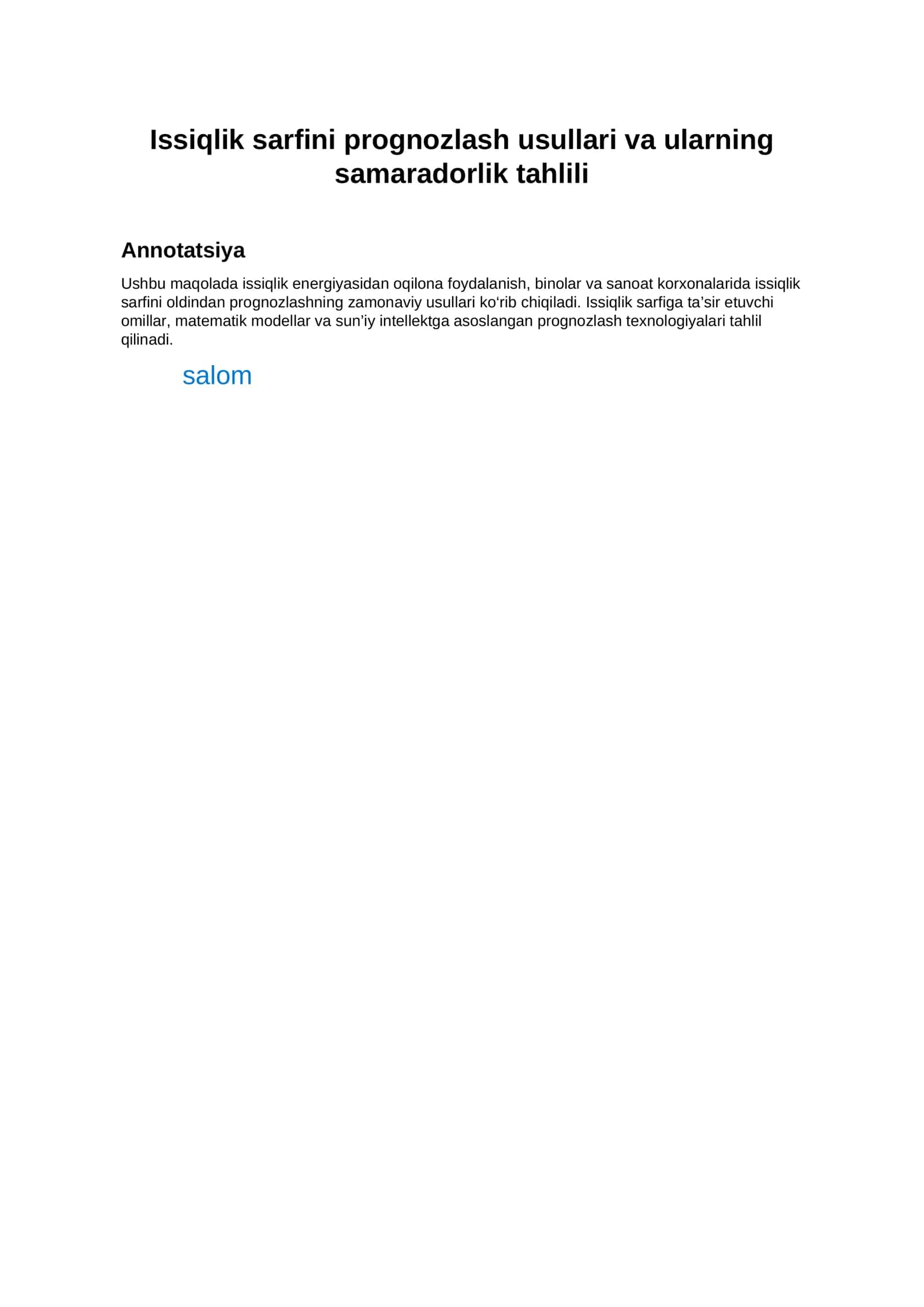 Maqola "Issiqlik texnikasi fanidan" 1