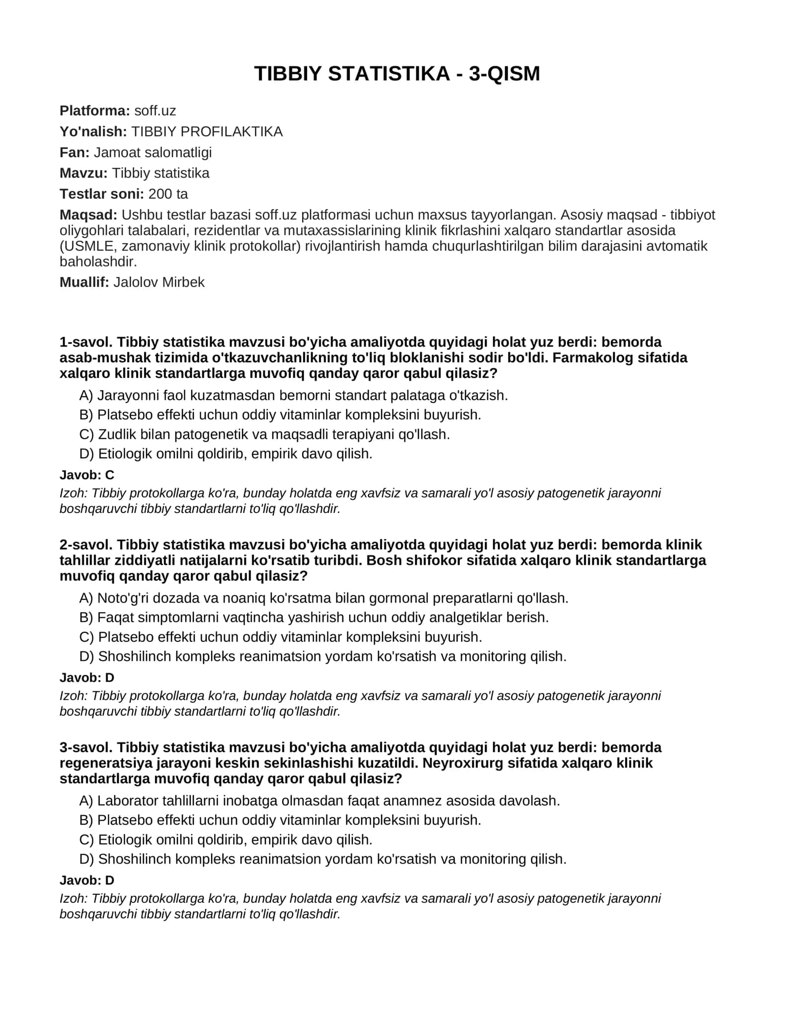 TIBBIY STATISTIKA - 3-QISM 1