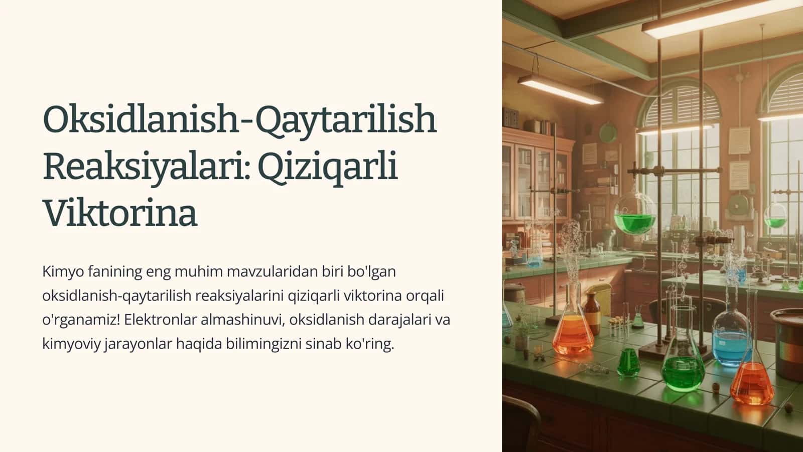 Oksidlanish-Qaytarilish Viktorinasi 1