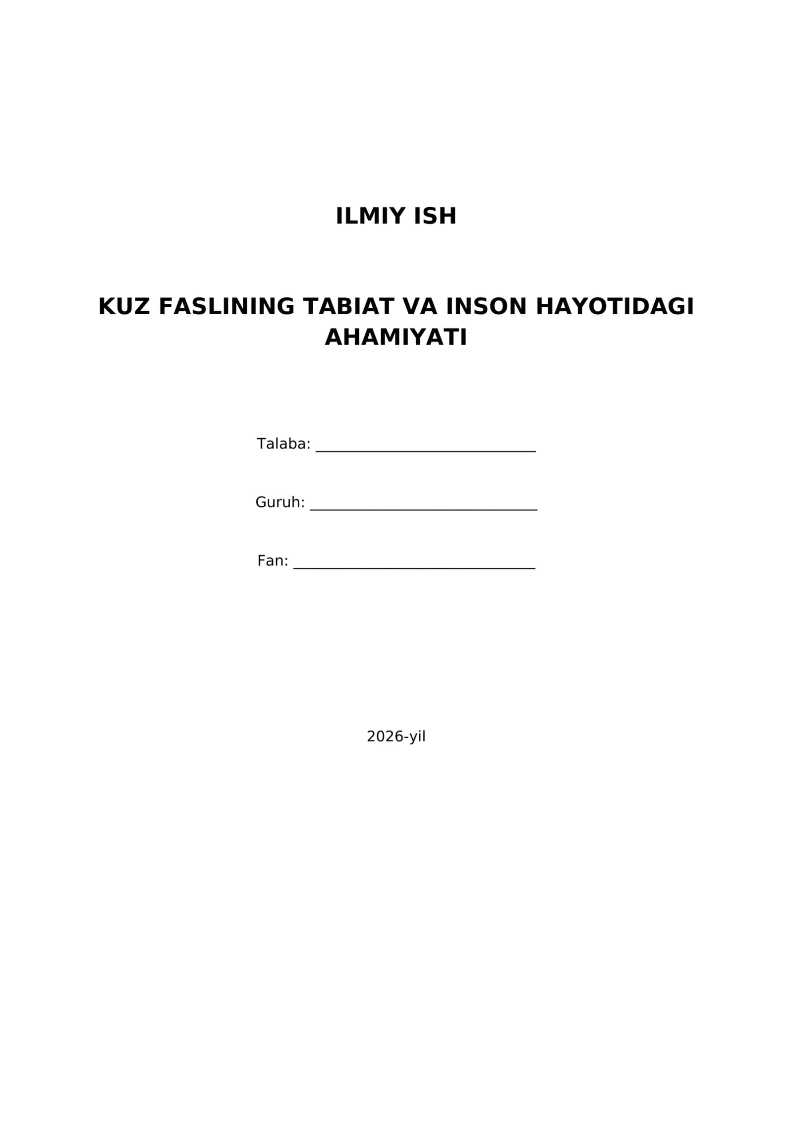 KUZ MAVSUMI HADIQA MAVZU 1