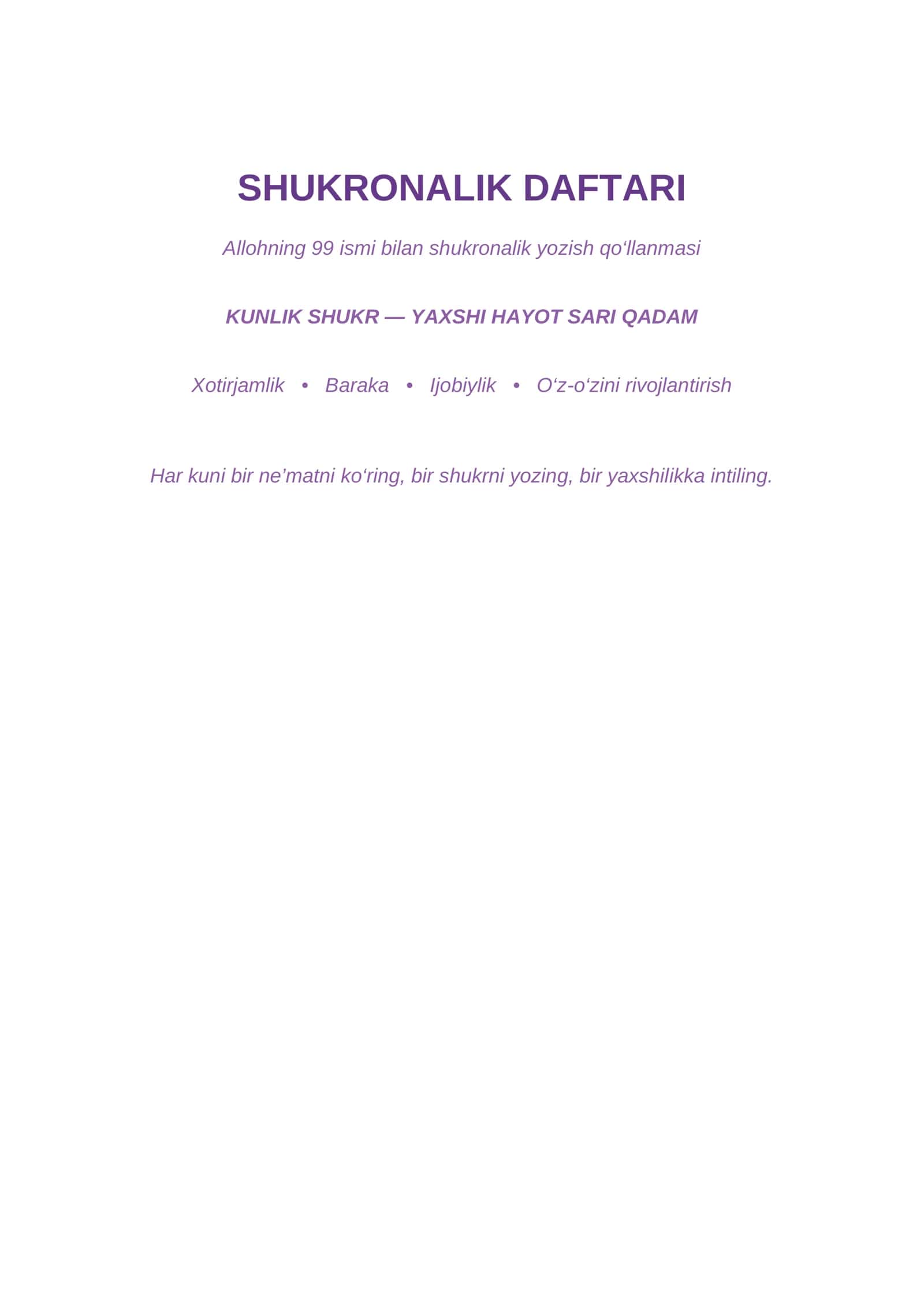 I SHUKRONALIK DAFTARI I 1