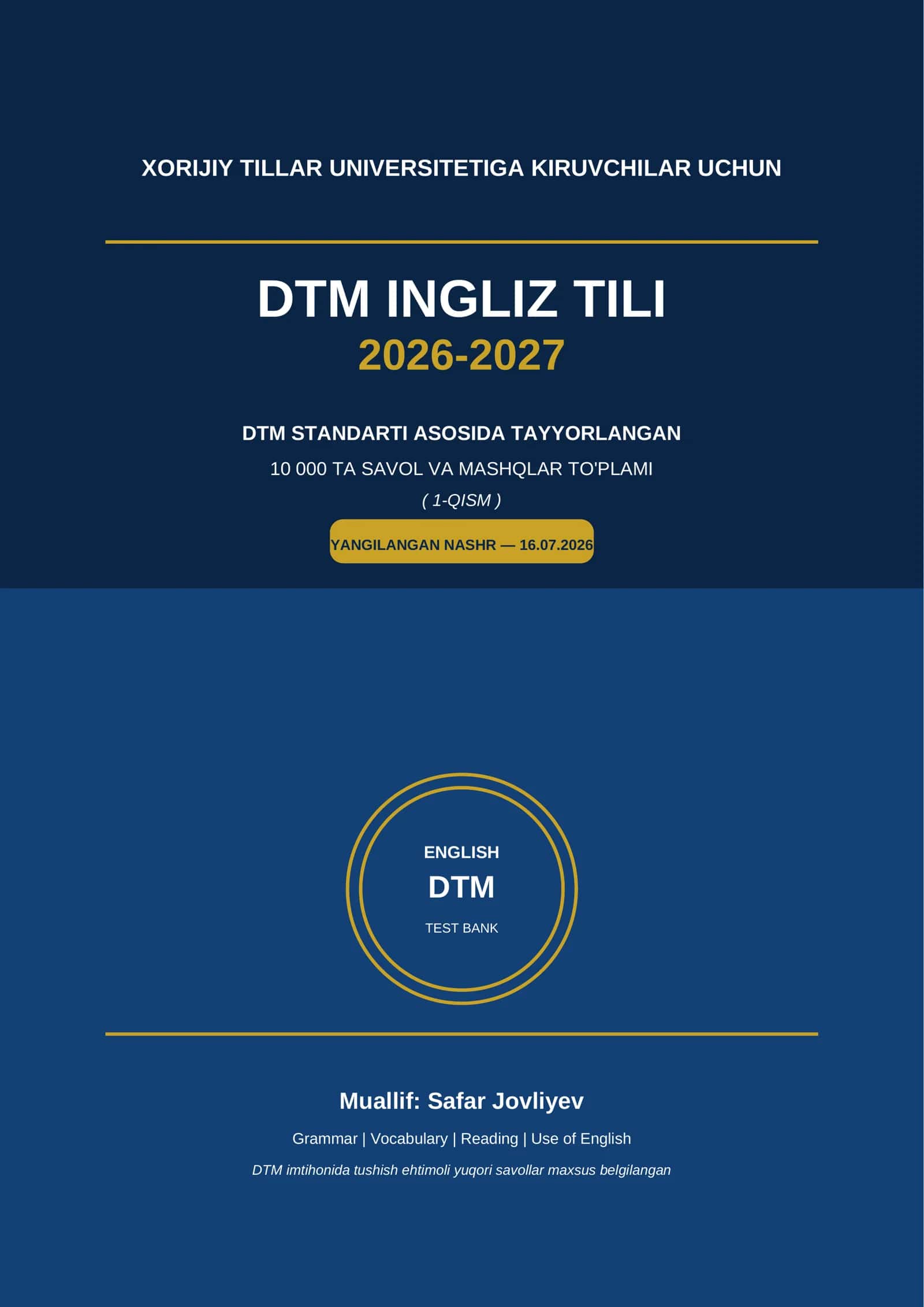 DTM INGLIZ TILI 2026-2027 1