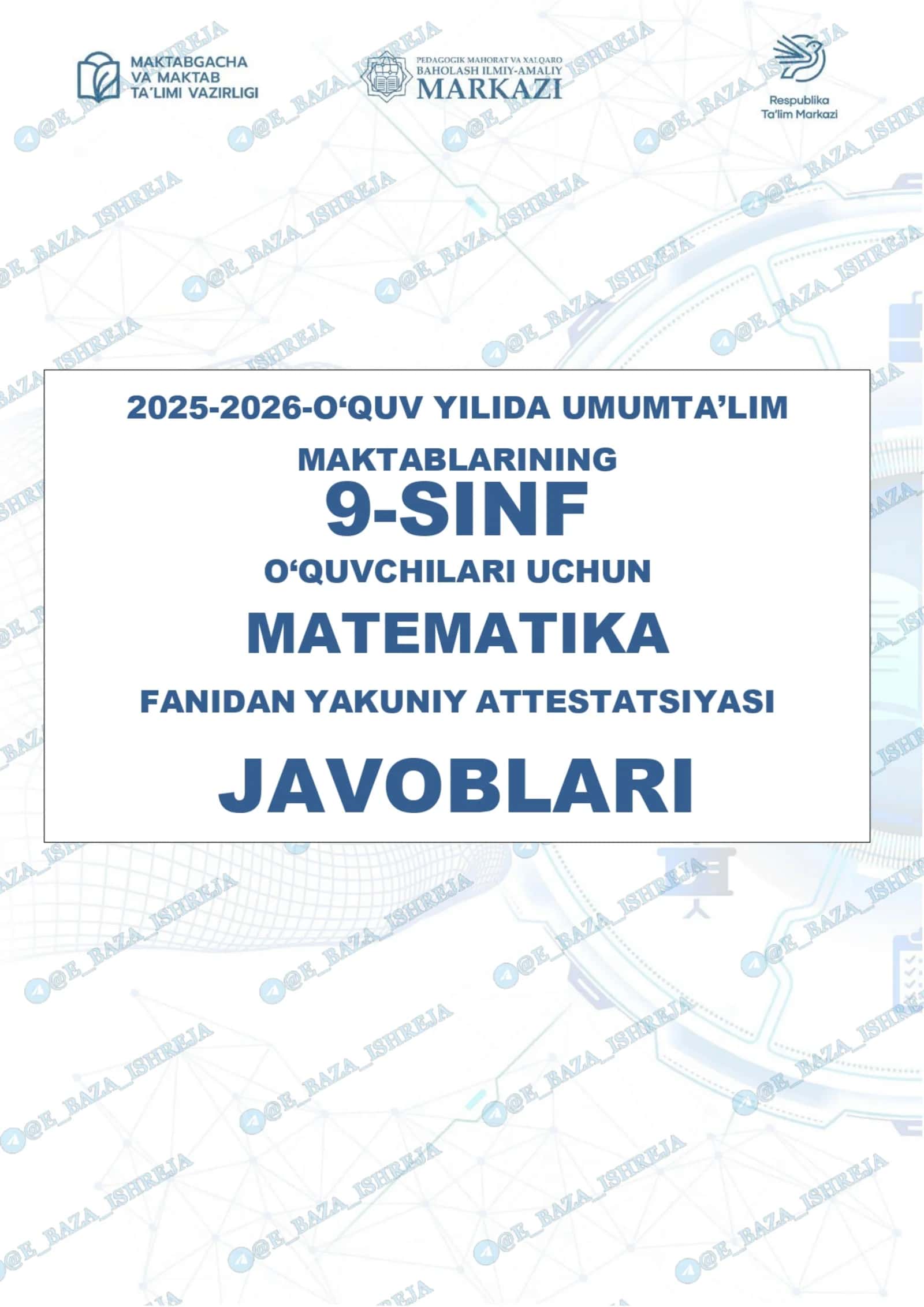 9-sinf Matematika 2025-2026 imtihon javoblari 1