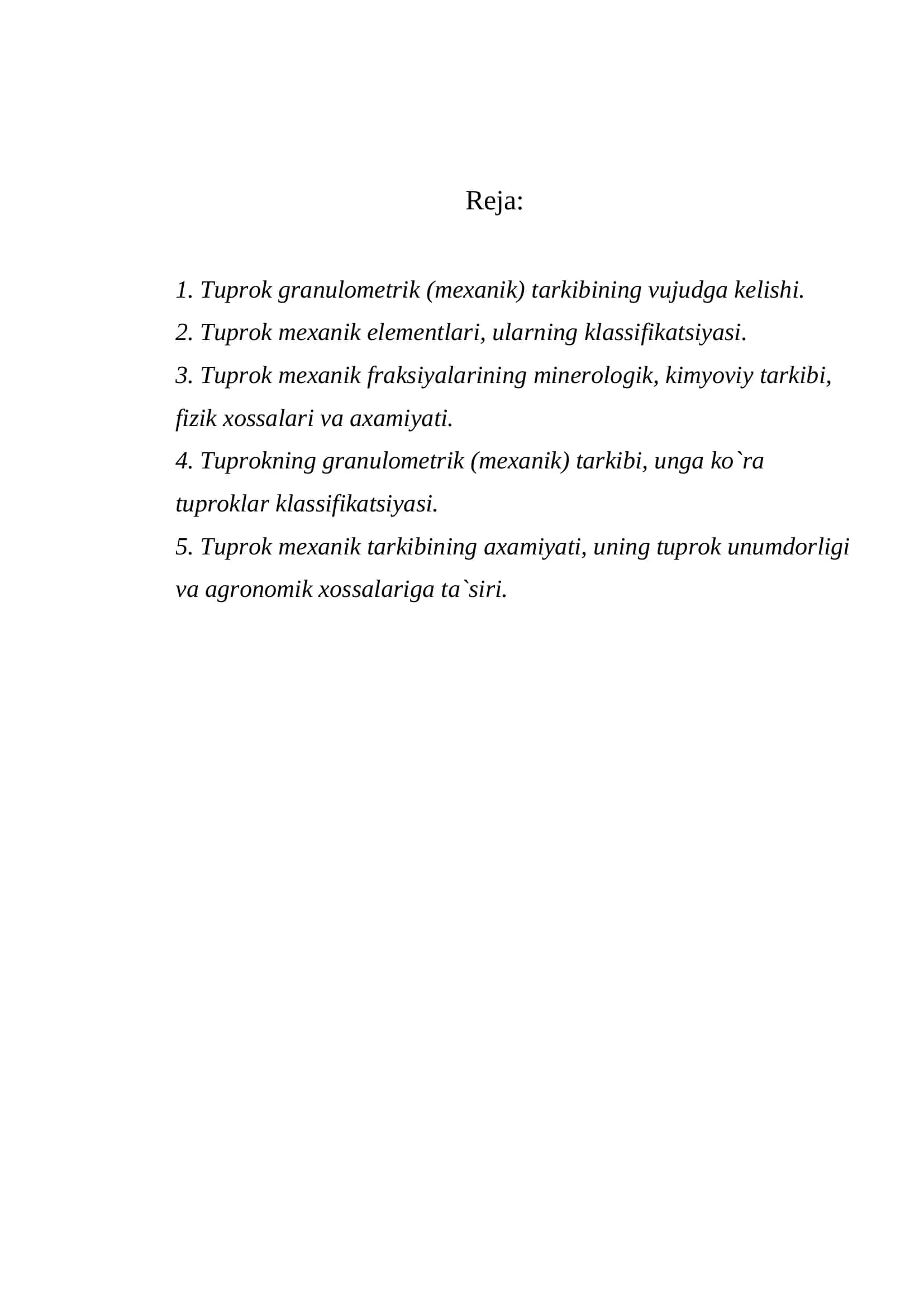 Tuprok mexanik elementlari 1