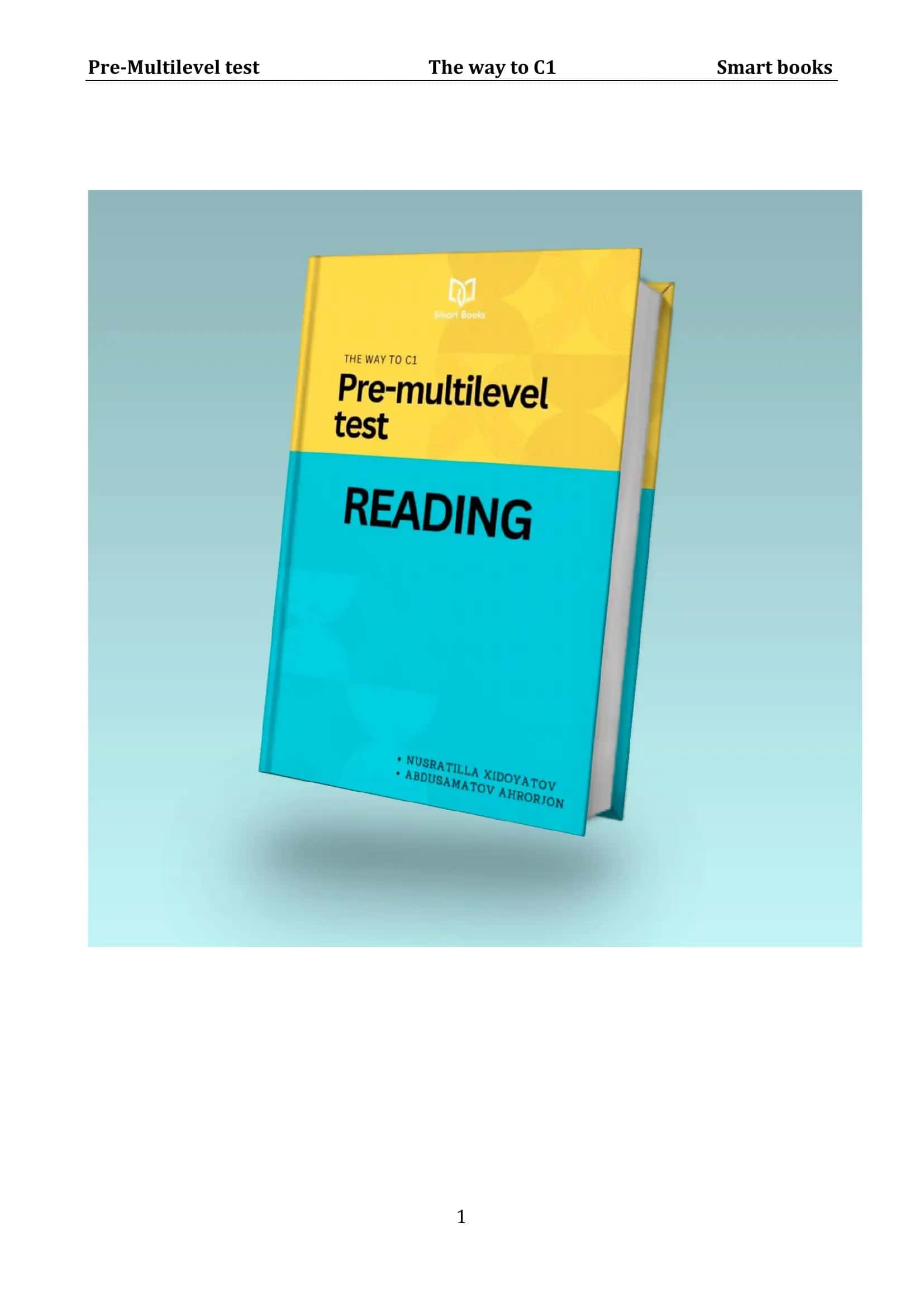 PRE-MULTILEVEL TEST Reading kitobi 1