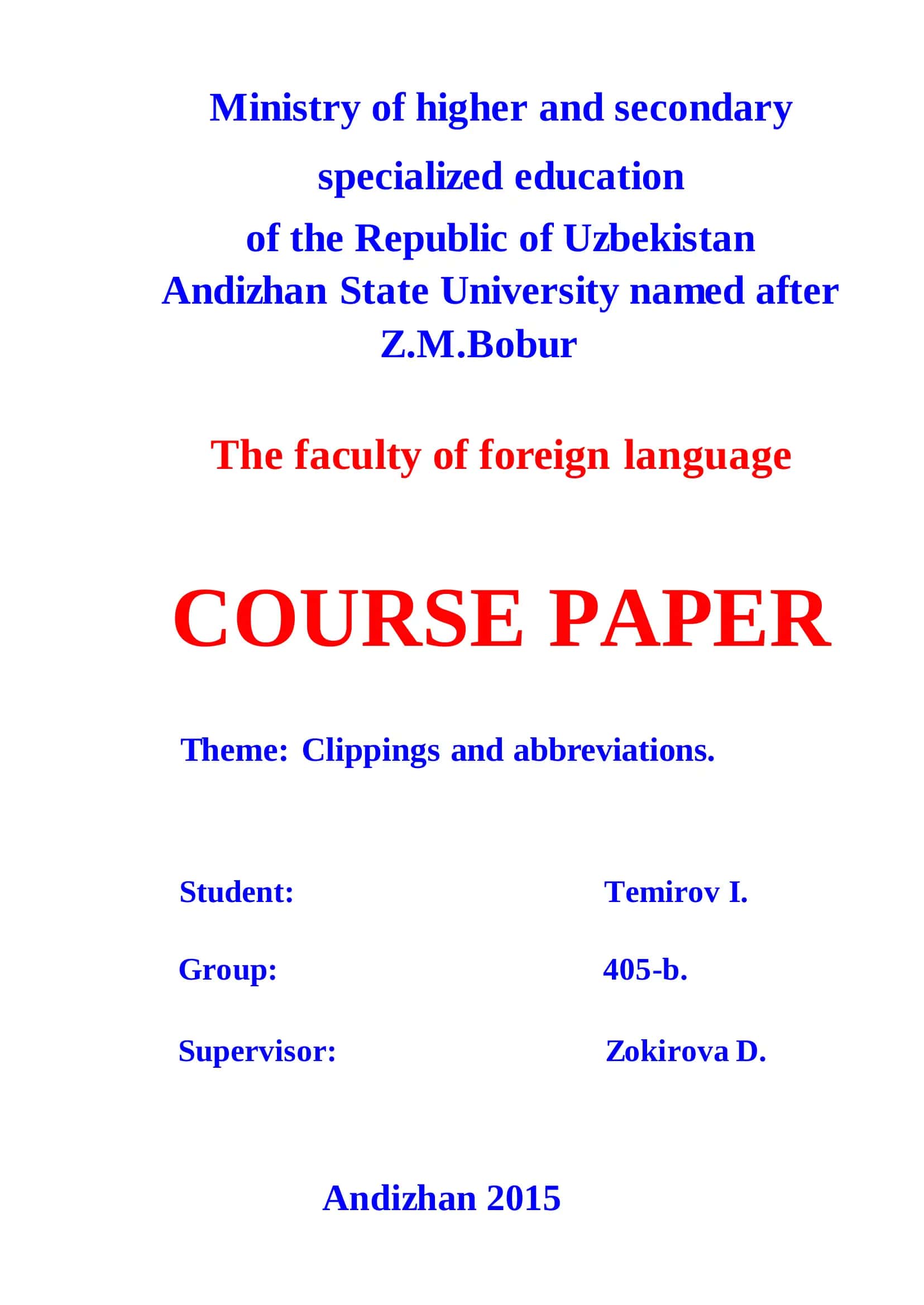 Clippings and Abbreviations 1