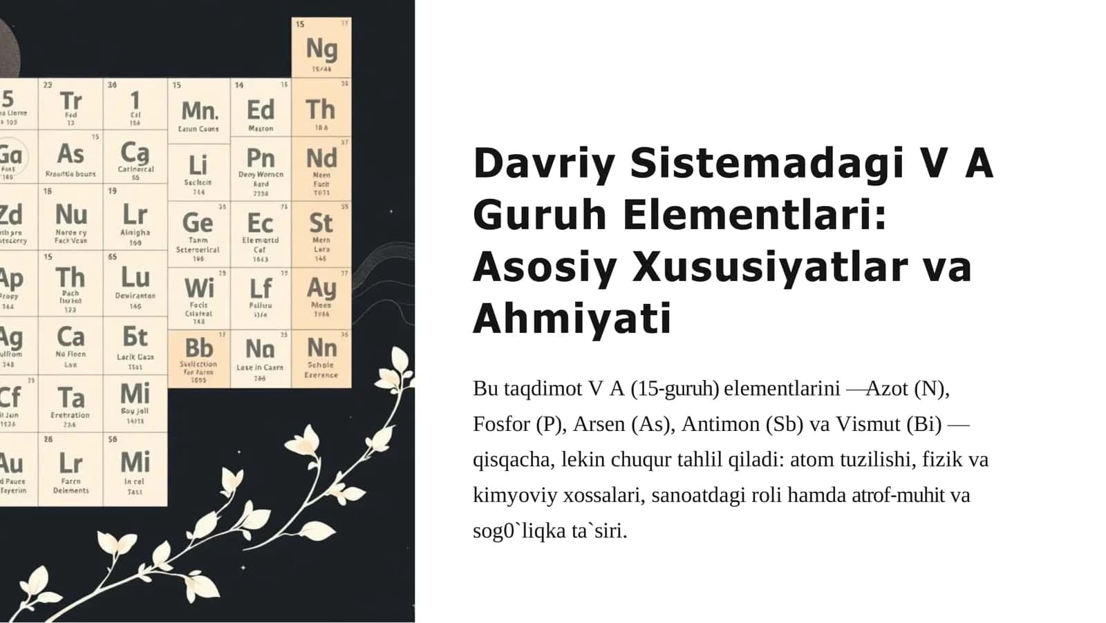 V A Guruh Elementlari 1