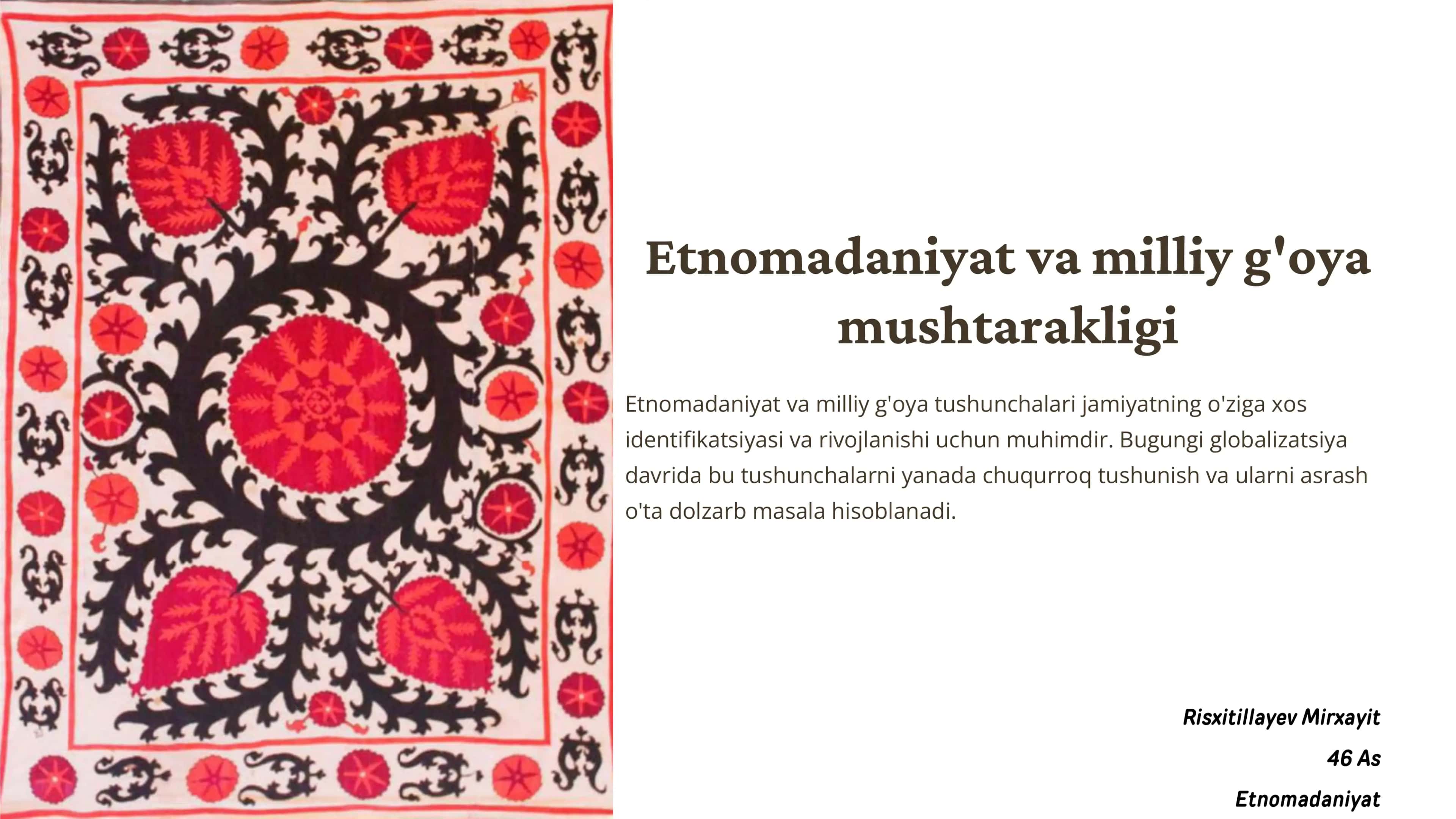 Etnomadaniyat va milliy g'oya 1