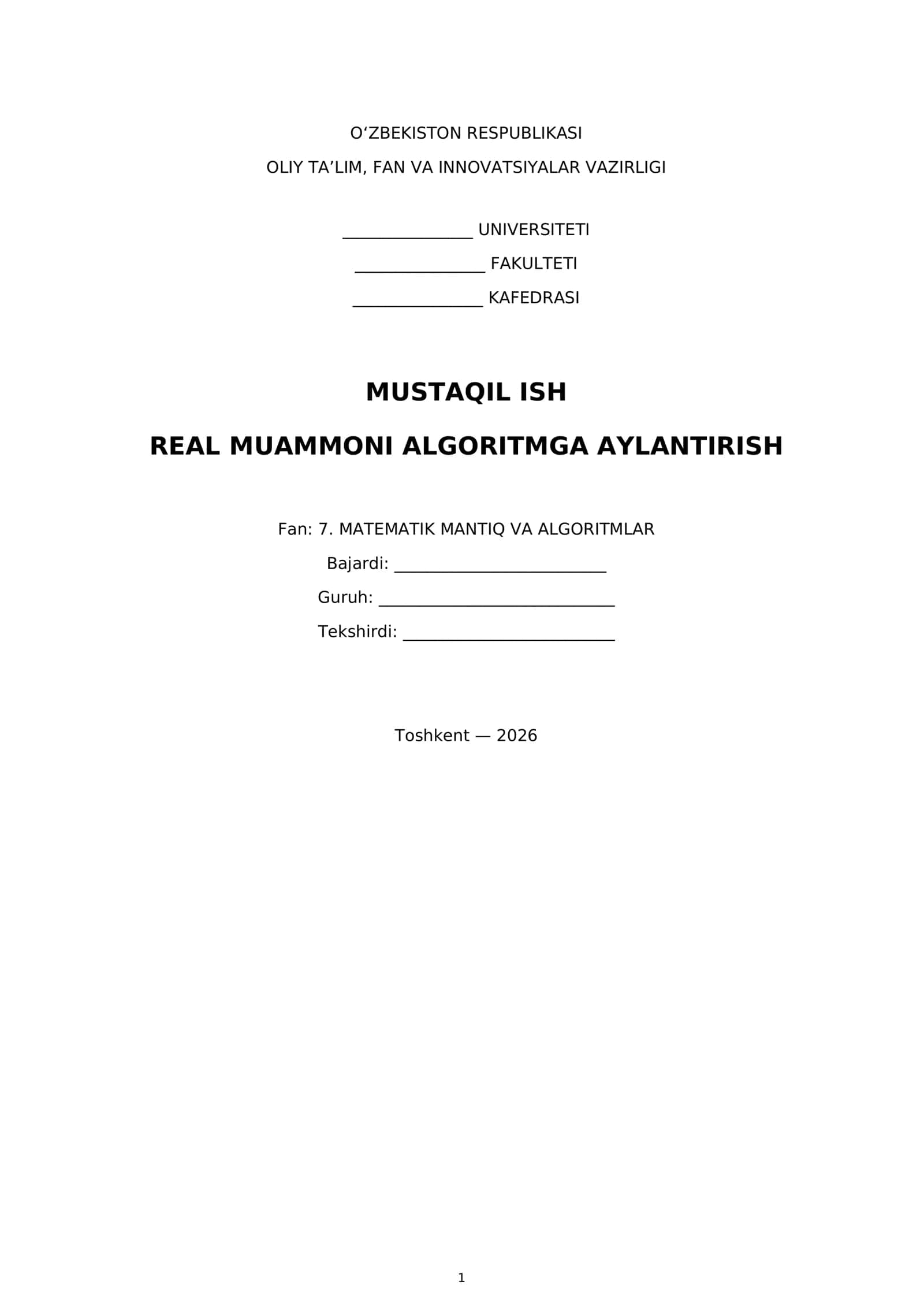 REAL MUAMMONI ALGORITMGA AYLANTIRISH 1