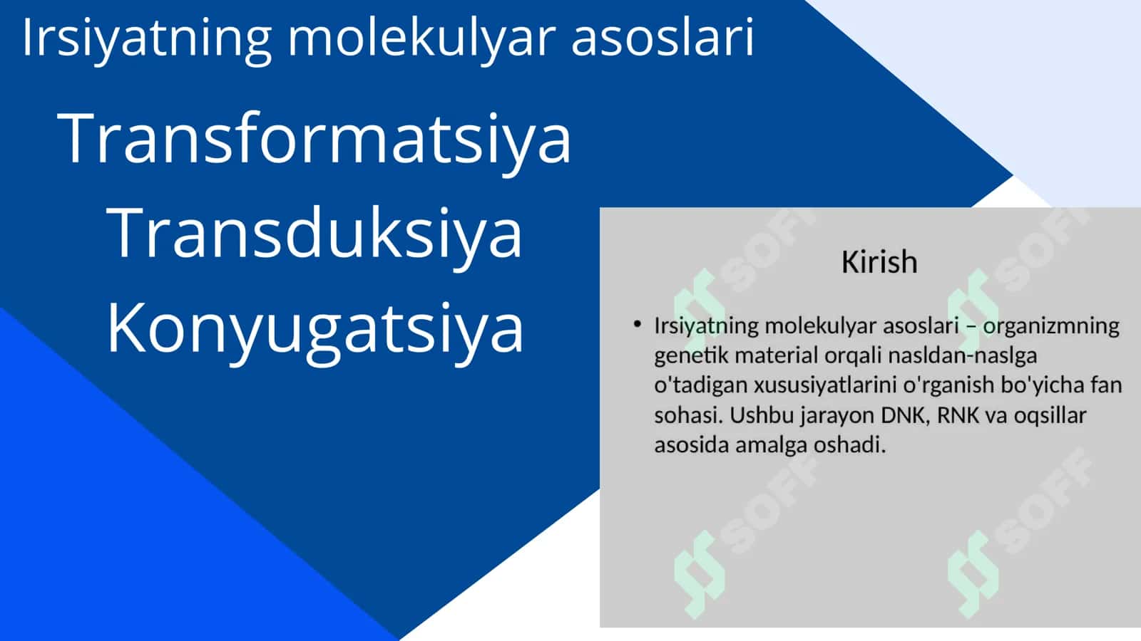 Irsiyatning molekulyar asoslari 1