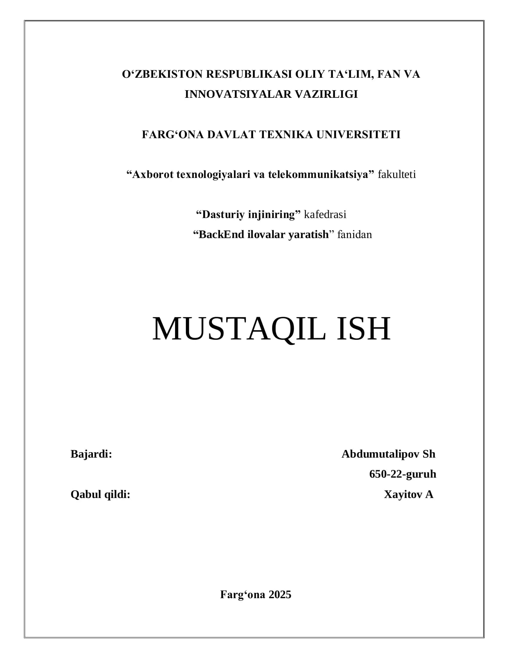 ORACLE ma’lumotlar bazasi tizimining arxitekturasi 1