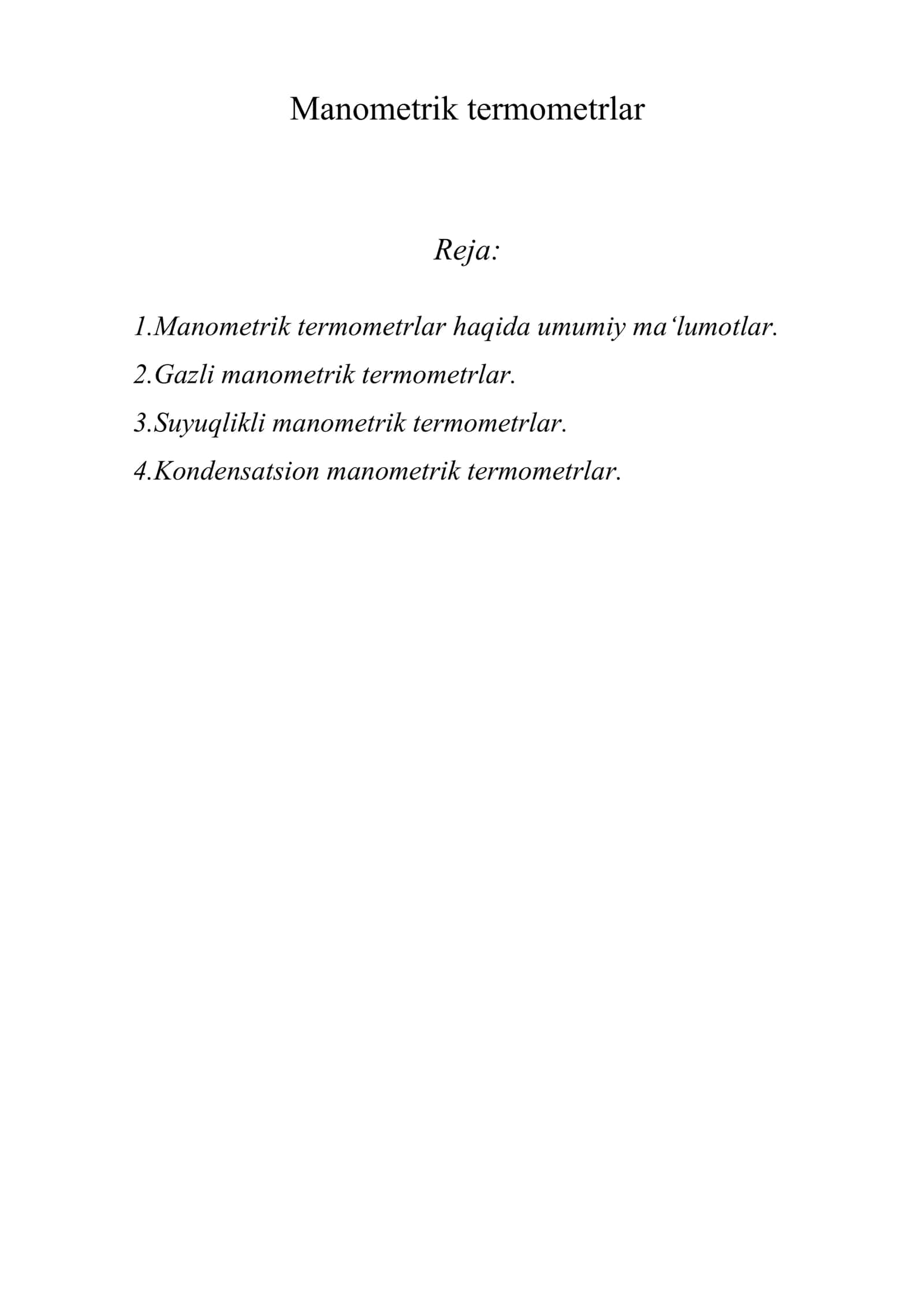 Manometrik termometrlar 1