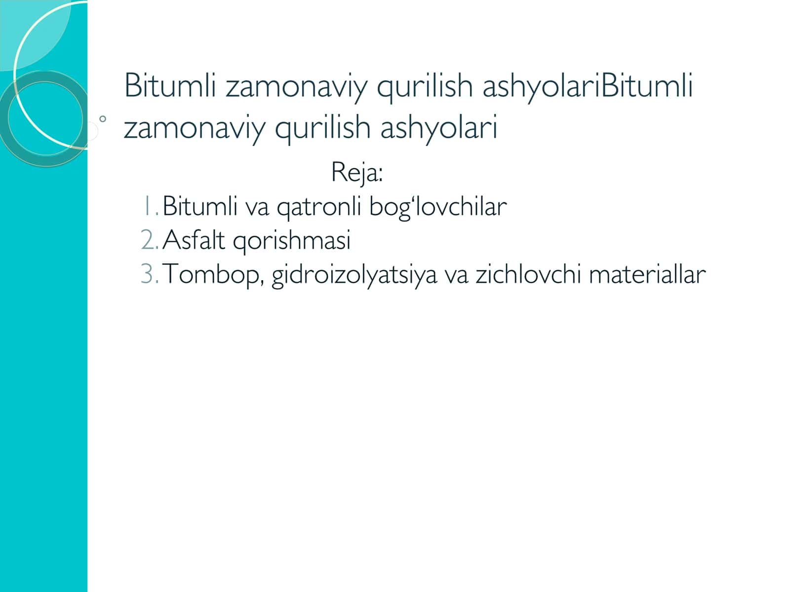 Bitumli zamonaviy qurilish ashyolari 1