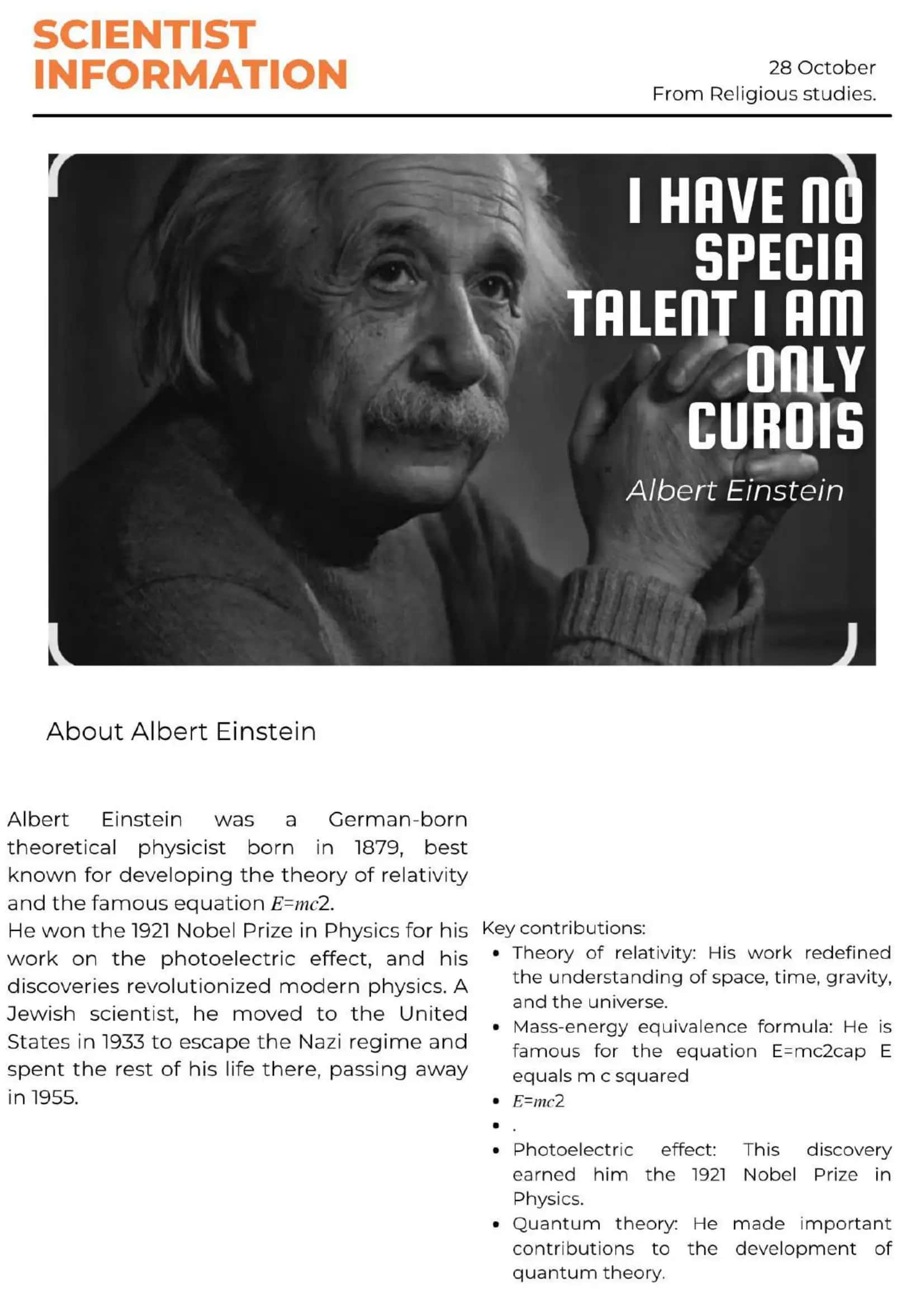 Presentation about scientist 1