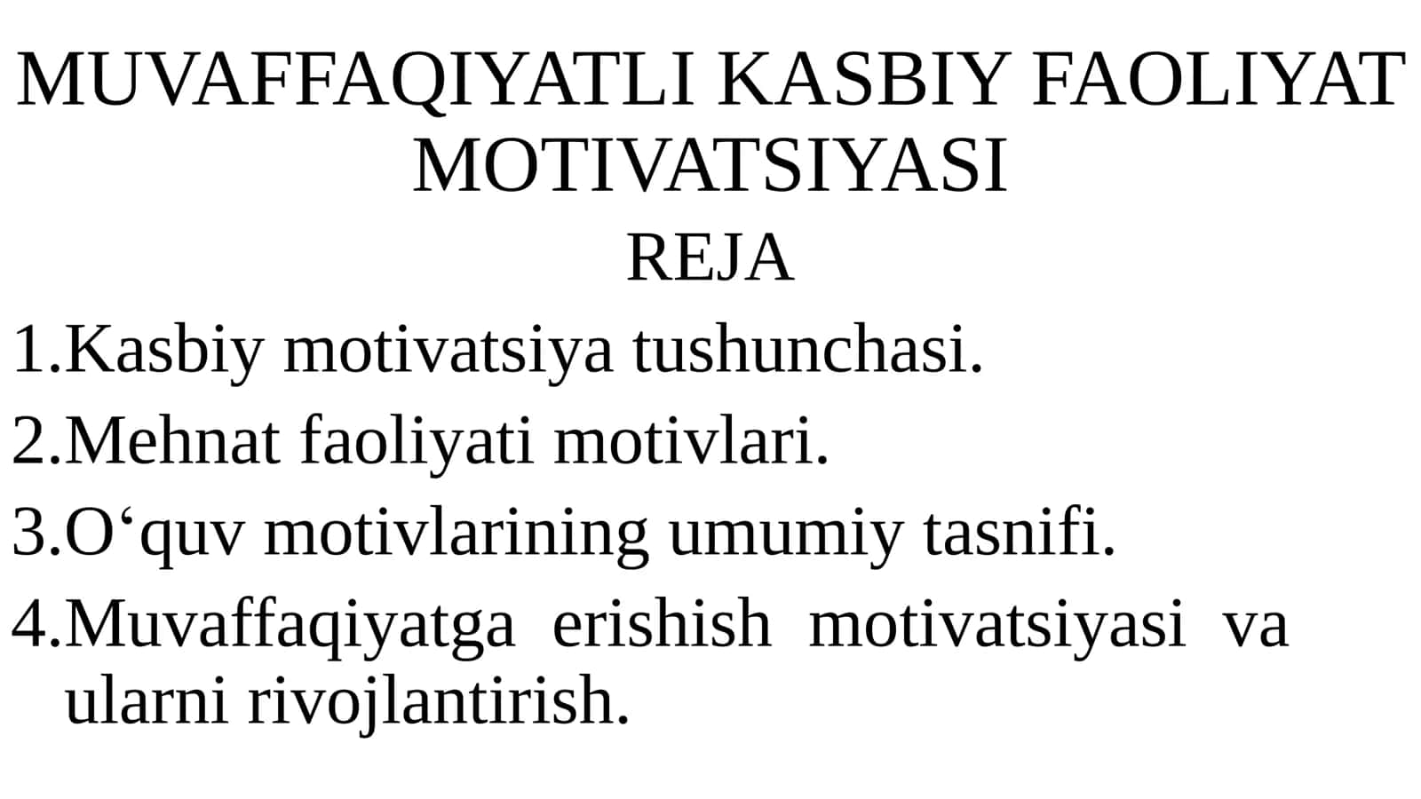 MUVAFFAQIYATLI KASBIY FAOLIYAT 1