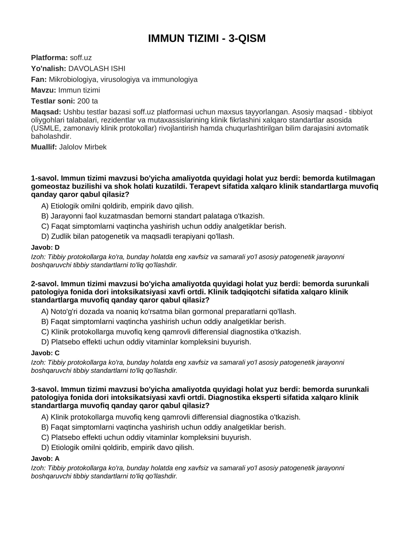 IMMUN TIZIMI - 3-QISM 1