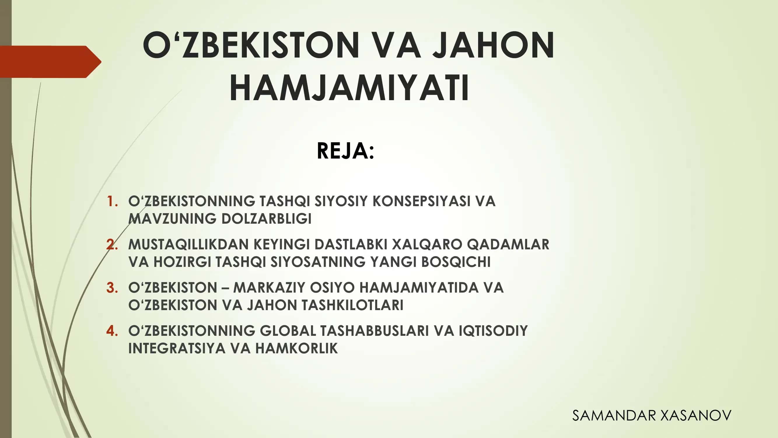 Oʻzbekistonning emg yangi tarixidan slide 1