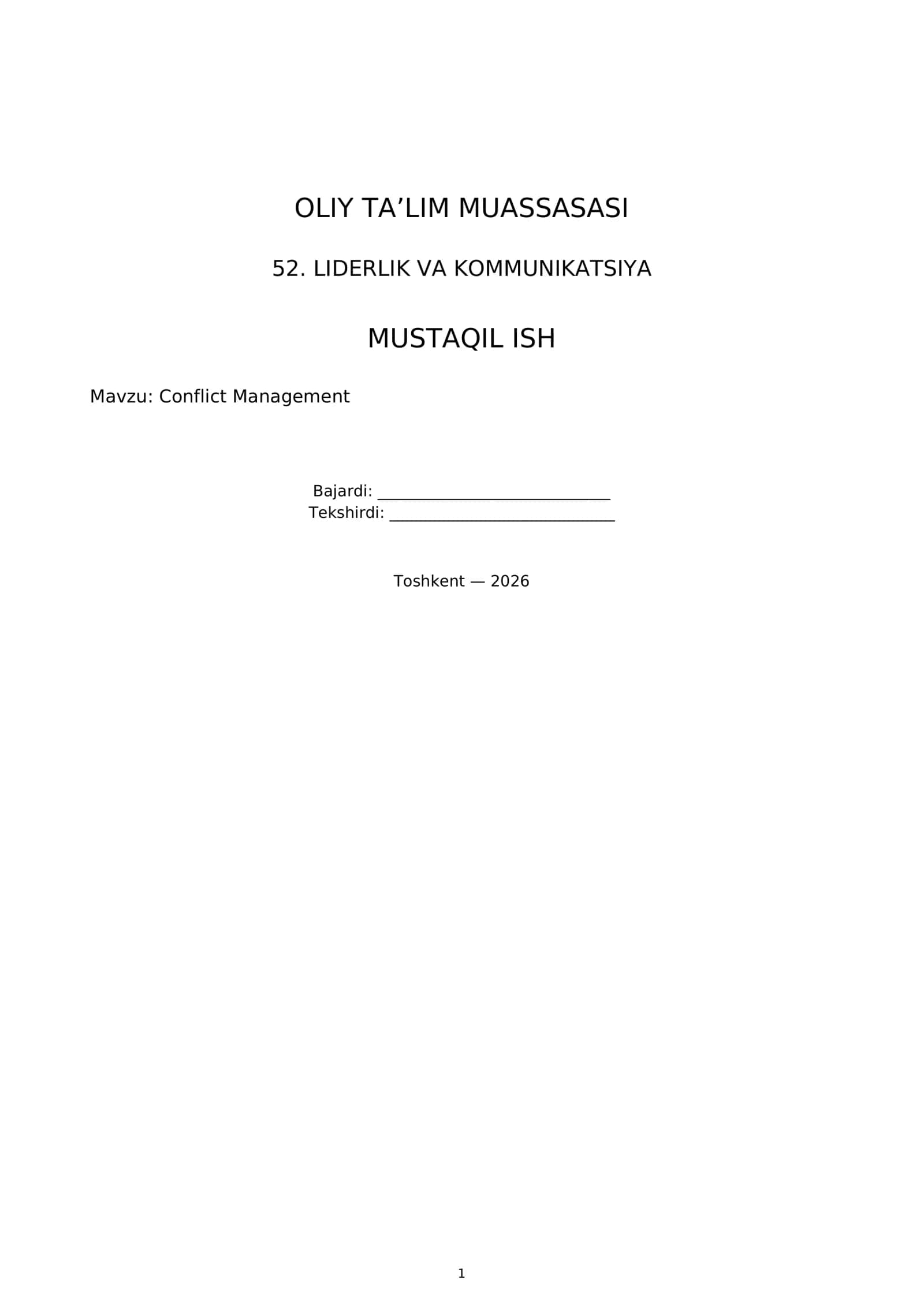 Conflict Management 1