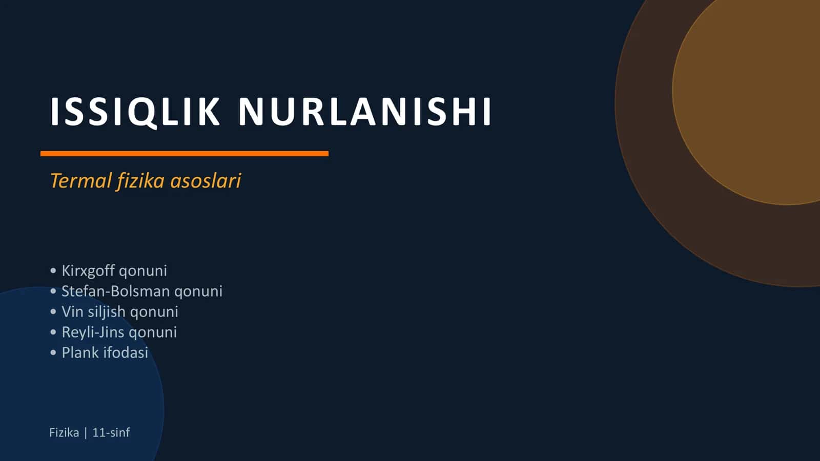 Issiqlik nurlanishi taqdimot 1
