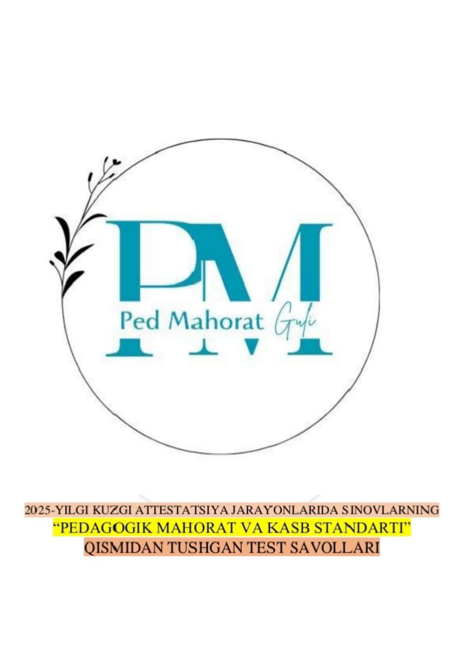 Pedagogik mahorat testi 1
