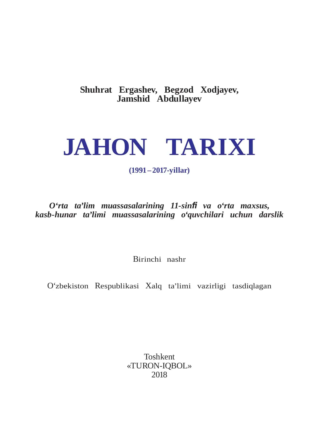 Jahon tarixi 1
