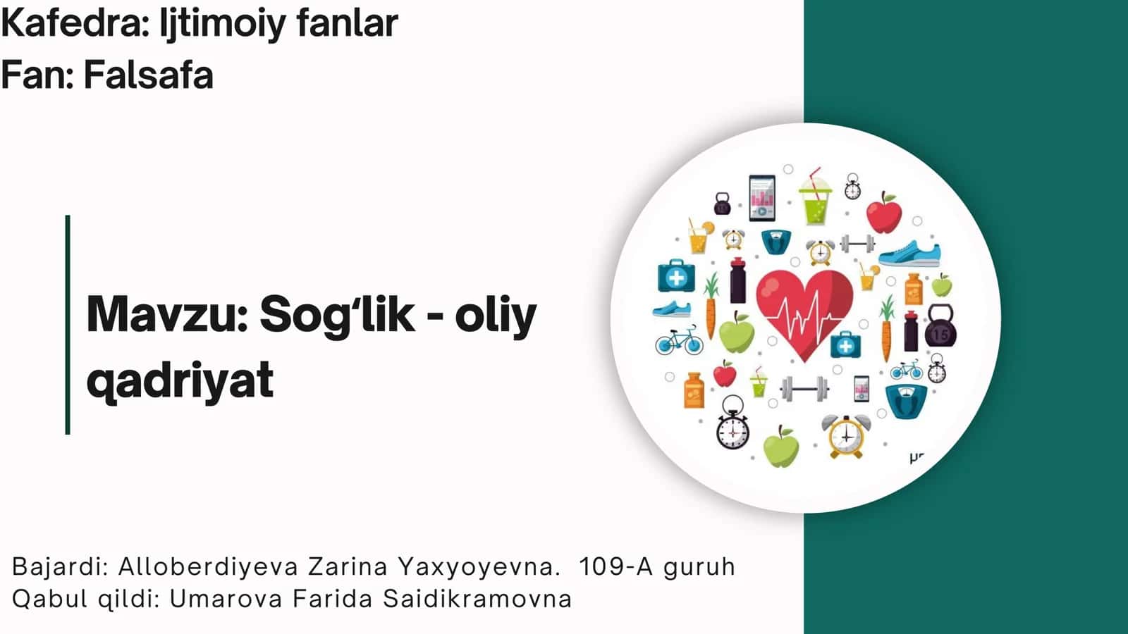 Sogʻlik - oliy qadriyat 1