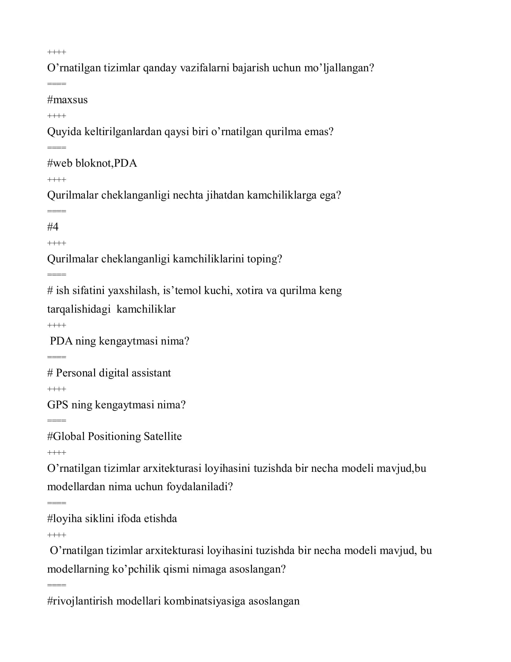 O'rnatilgan tizimlar 1