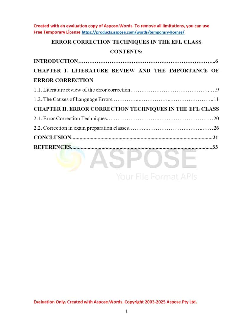 Error Correction Techniques in the EFL Class 1