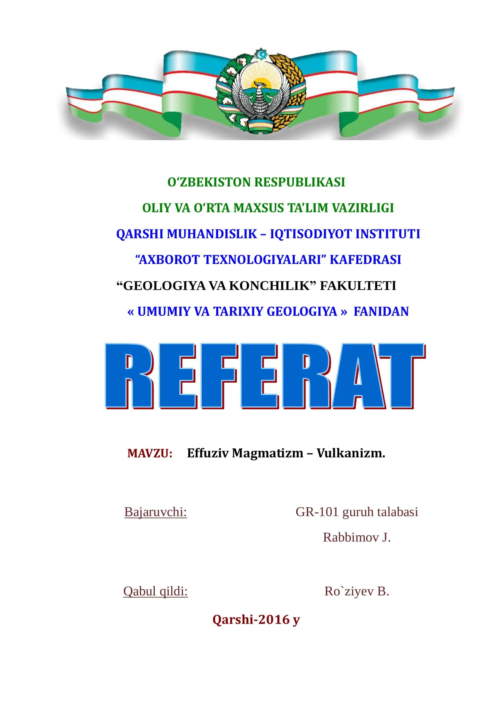 Effuziv Magmatizm – Vulkanizm 1