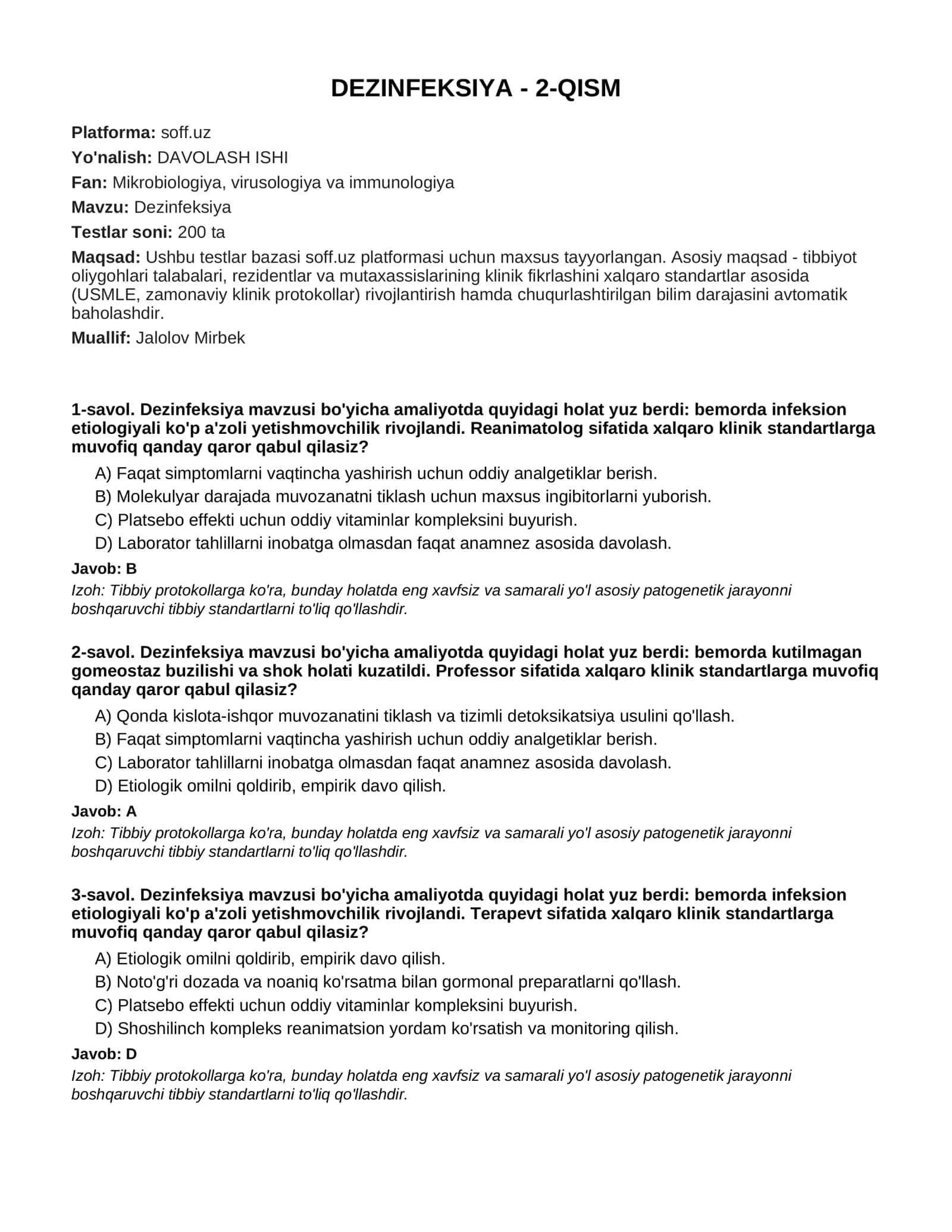 DEZINFEKSIYA - 2-QISM 1