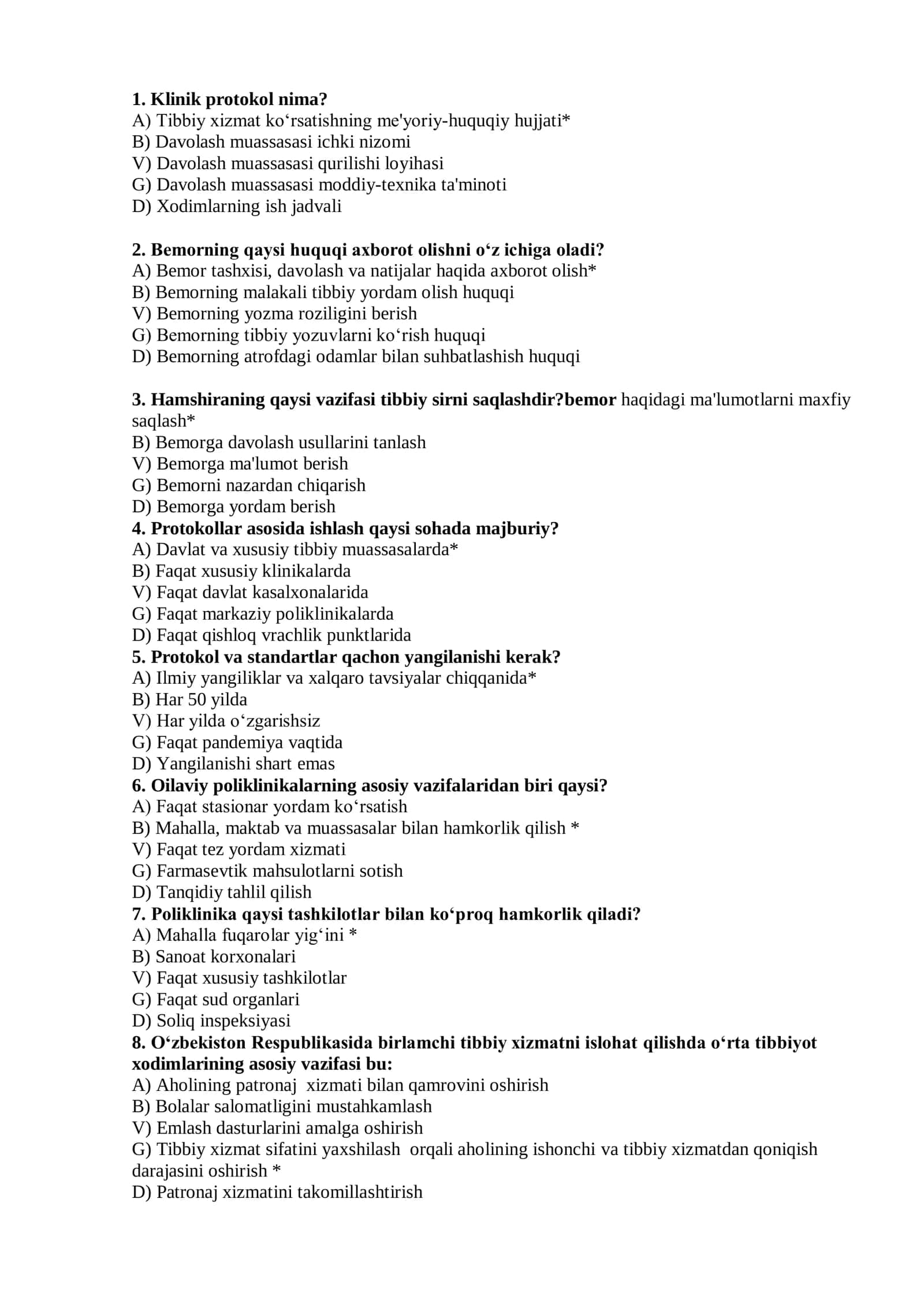 Klinik protokol nima? 1